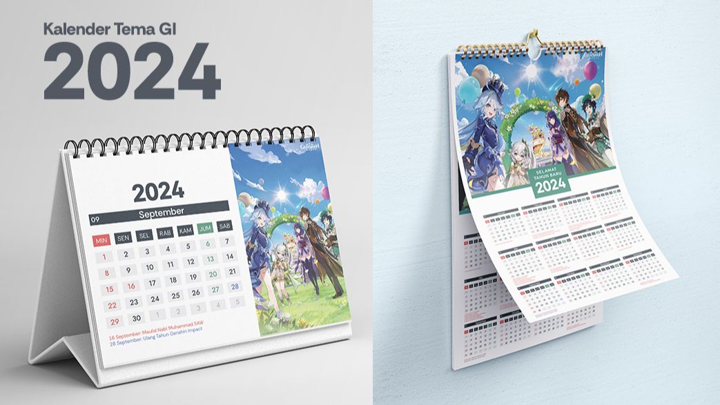 Kalender 2024 Tema Genshin Impact [Merchandise FanMade] Genshin Impact
