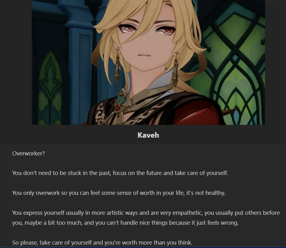 Took a kinnie test... not what i was expecting. Genshin Impact HoYoLAB