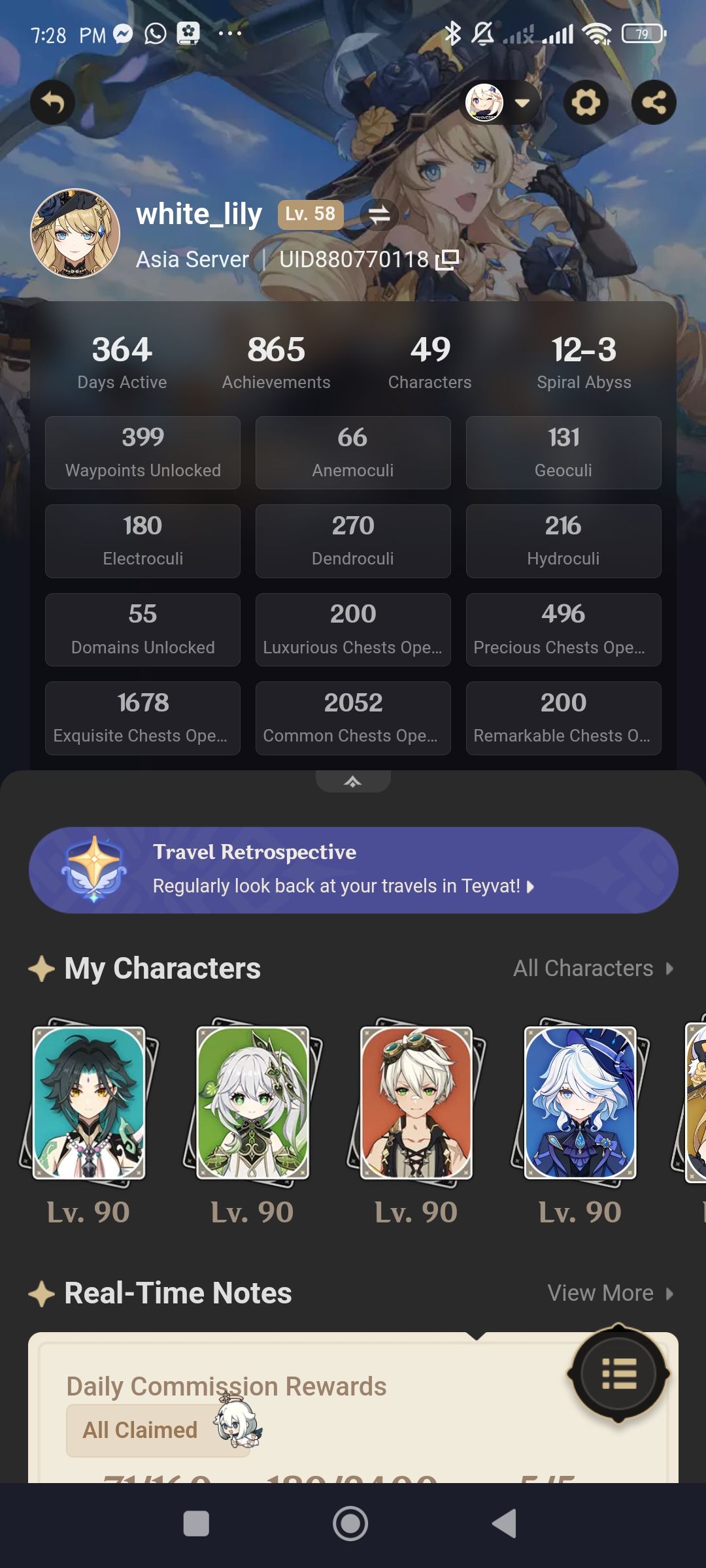 Tomorrow is my 1 year of playing genshin and I finally FULL STAR ABYSS ...