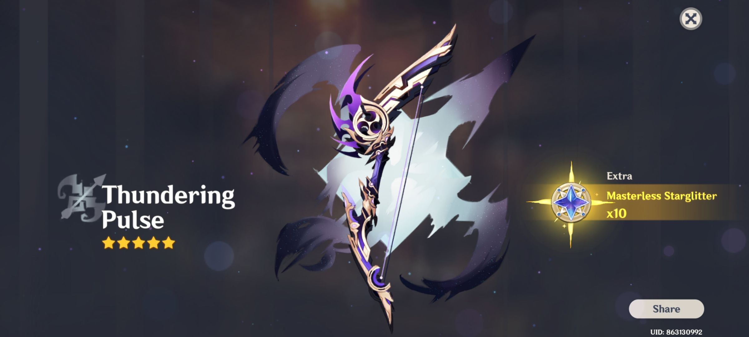 5 pity? won 50-50? on WEAPON BANNER??? wt F... plus c1 raiden (77 pity