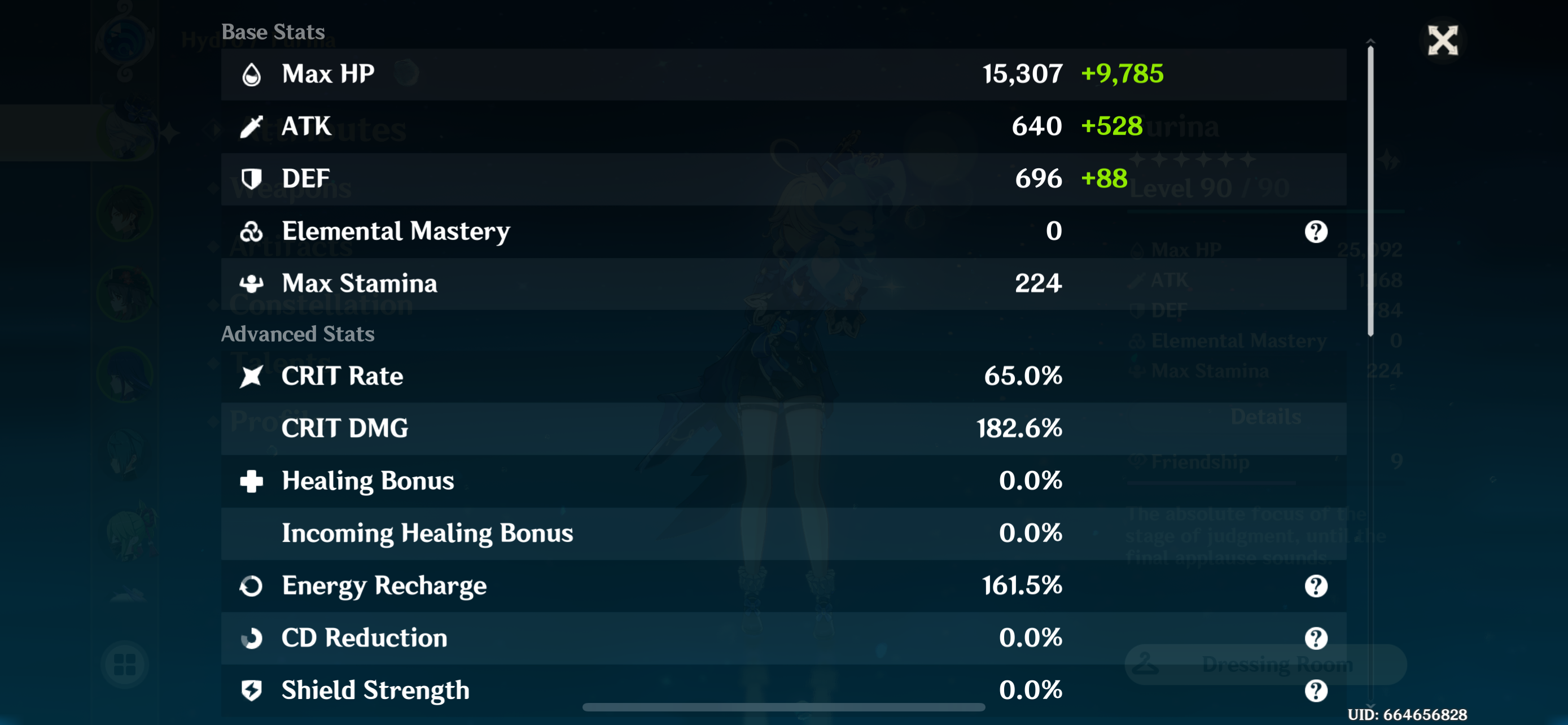 Furina Stats Genshin Impact HoYoLAB