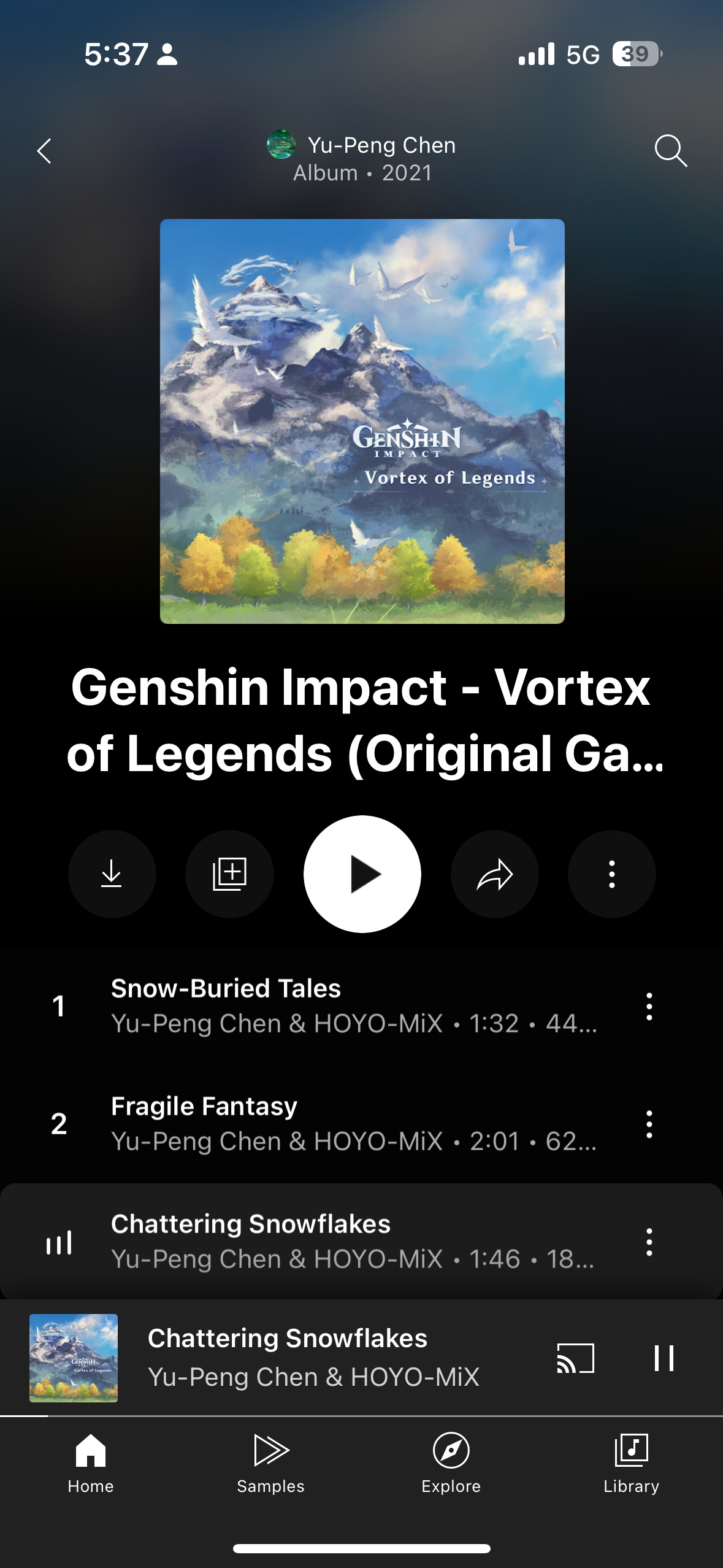 I’ve been enjoying listening to the genshin albums in chronological order and then started this