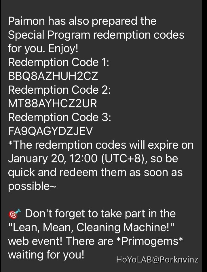 Code Redemption v4.4 Genshin Impact HoYoLAB