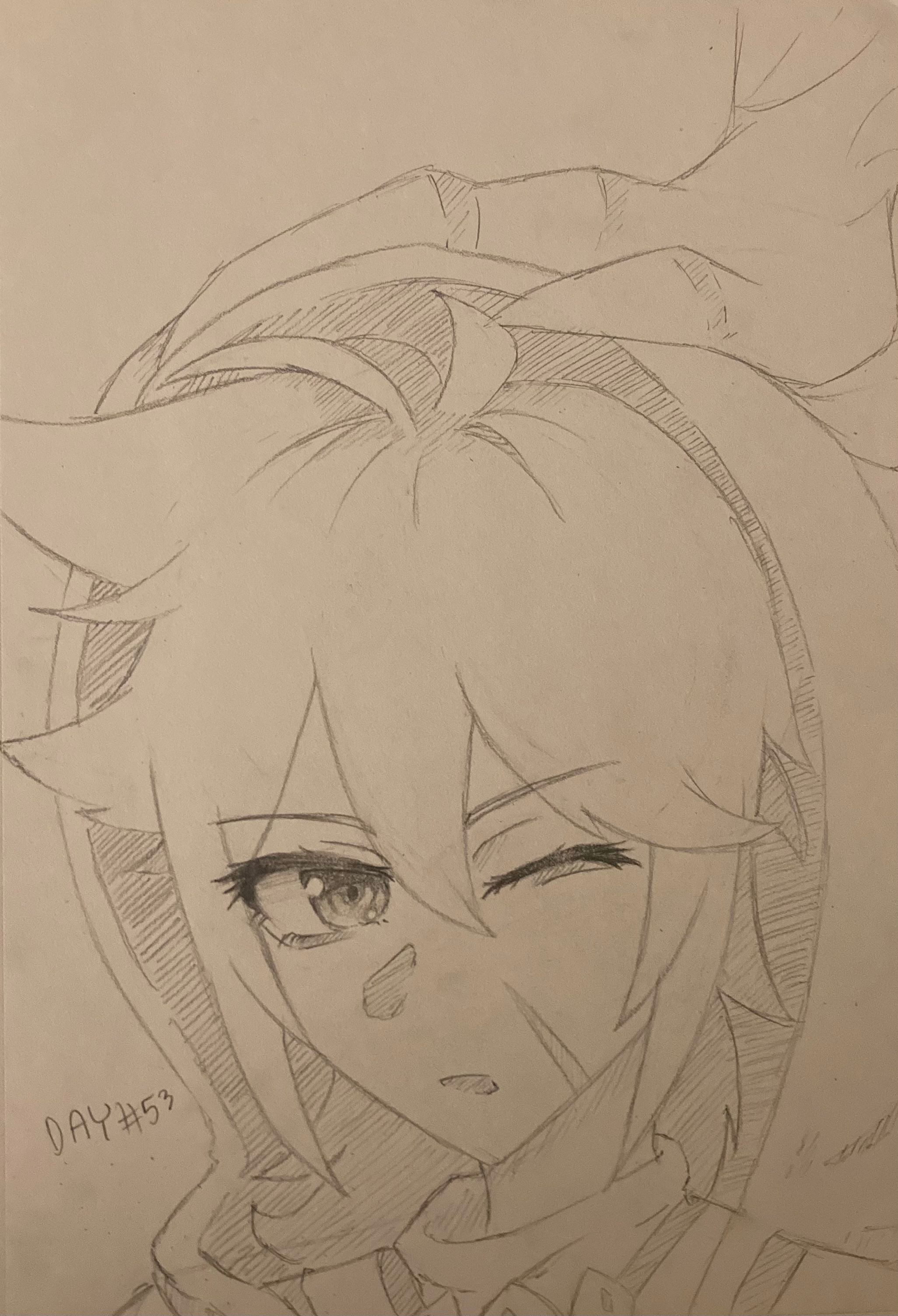 Drawing Genshin characters every day in alphabetical order Day 53