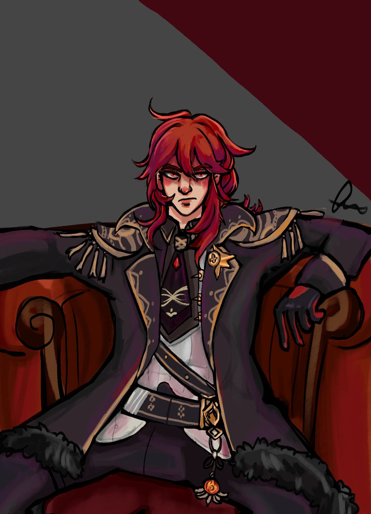 Diluc Fanart REDRAW Genshin Impact | HoYoLAB