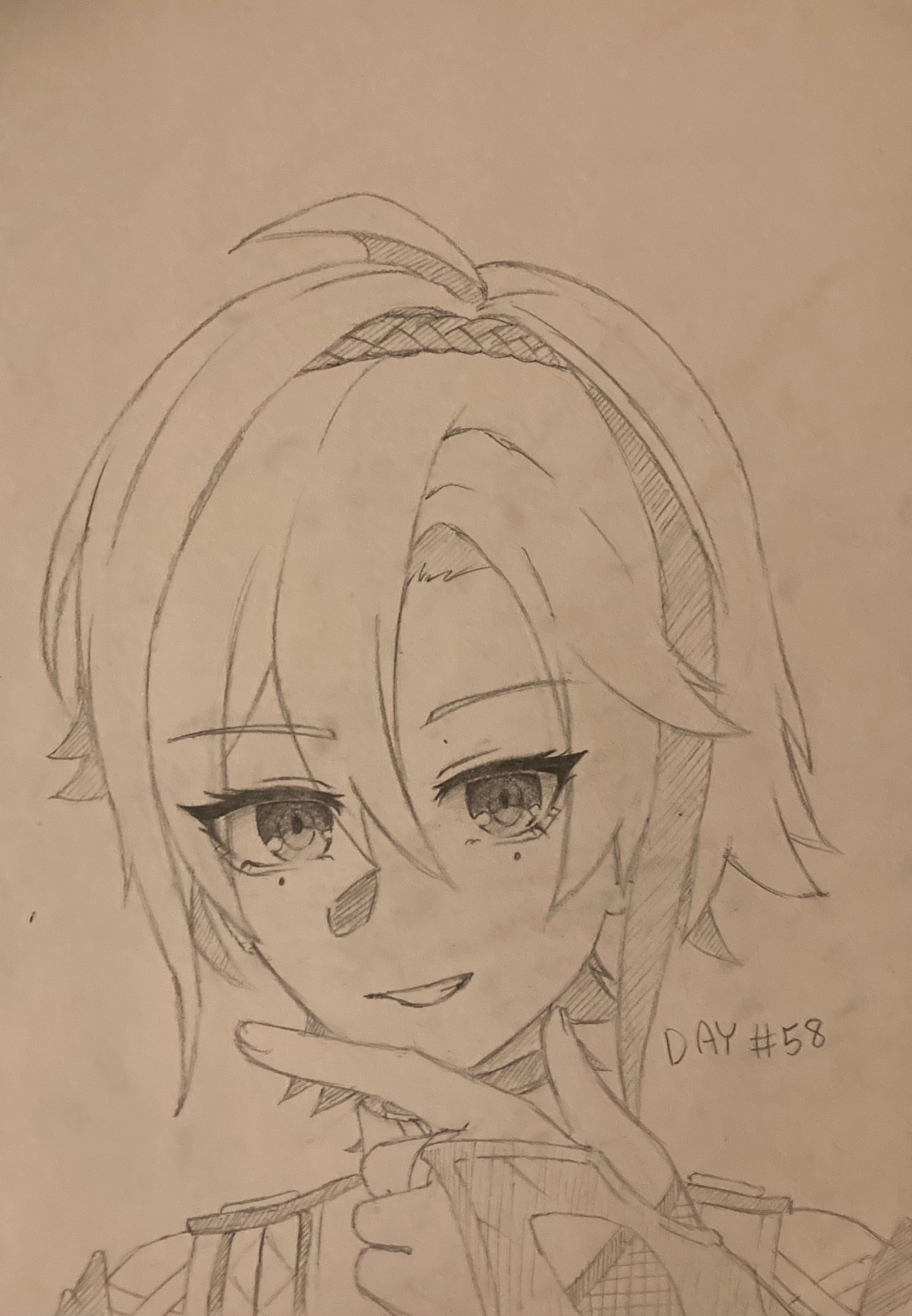 Drawing Genshin characters every day in alphabetical order Day 58