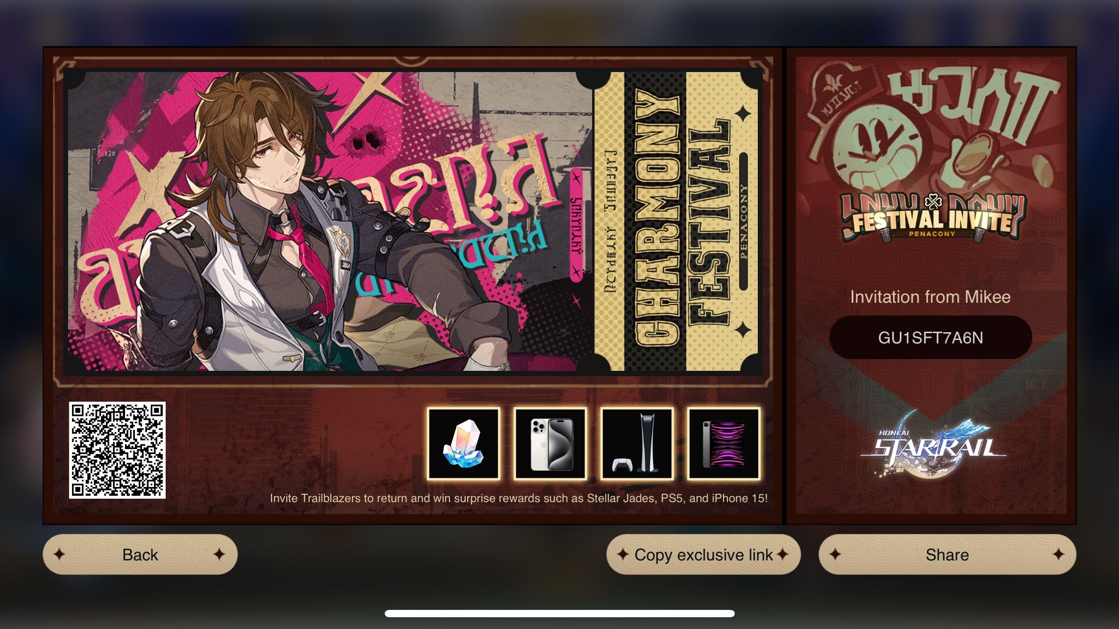 Use My Code please if you are a returning HSR person Honkai: Star Rail ...