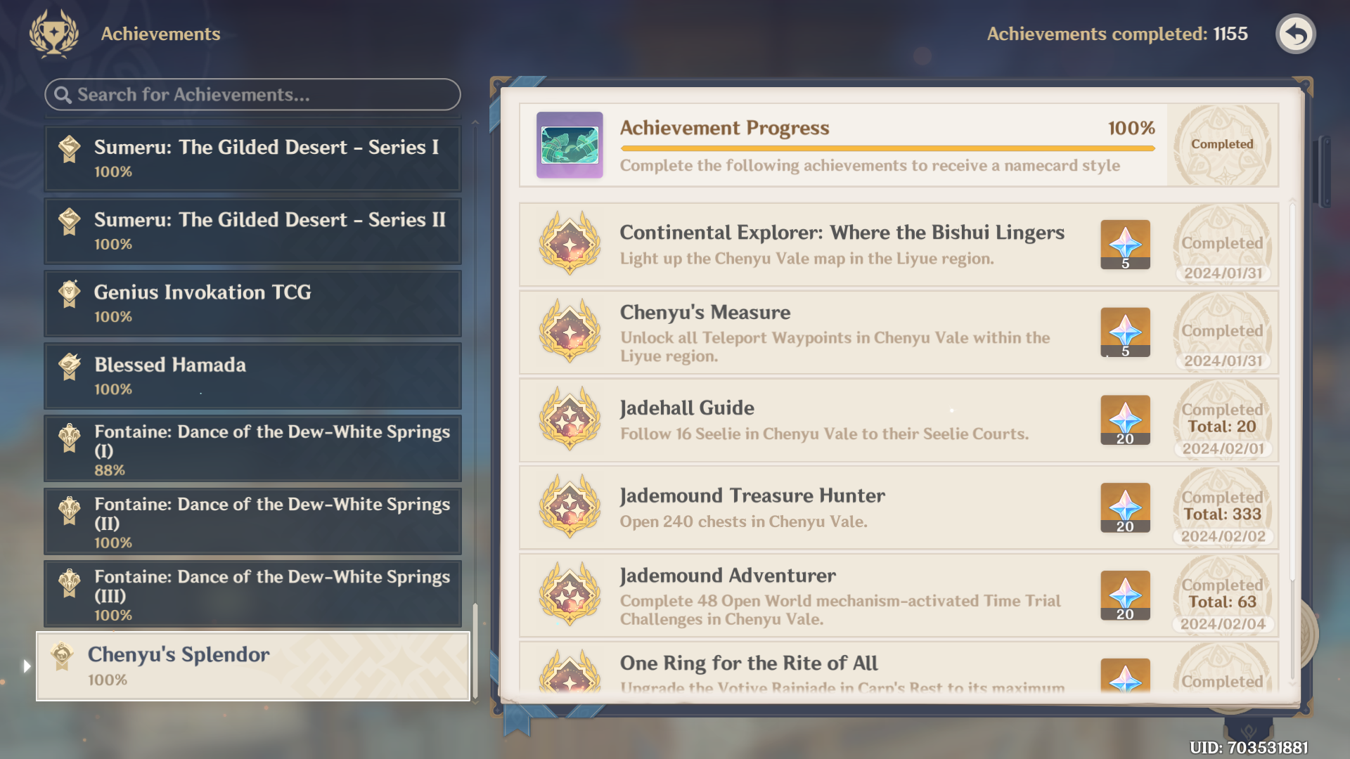How many Chests exist in Chenyu Vale? Genshin Impact HoYoLAB
