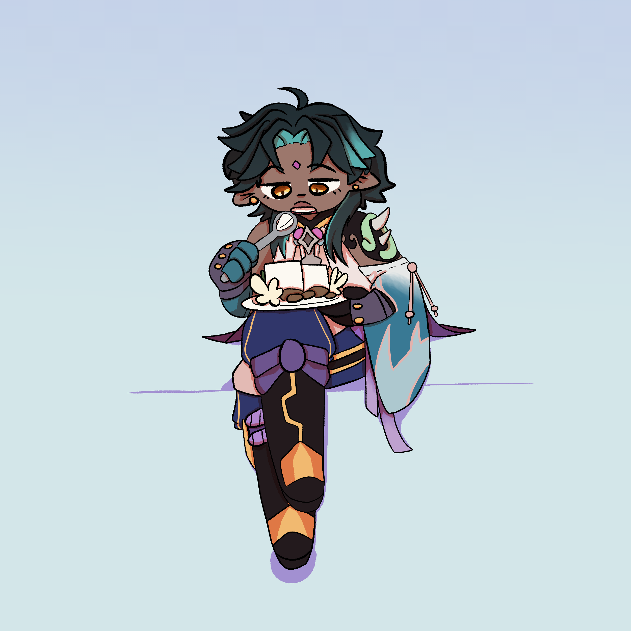 Xiao Eating Almond Tofu Genshin Impact HoYoLAB