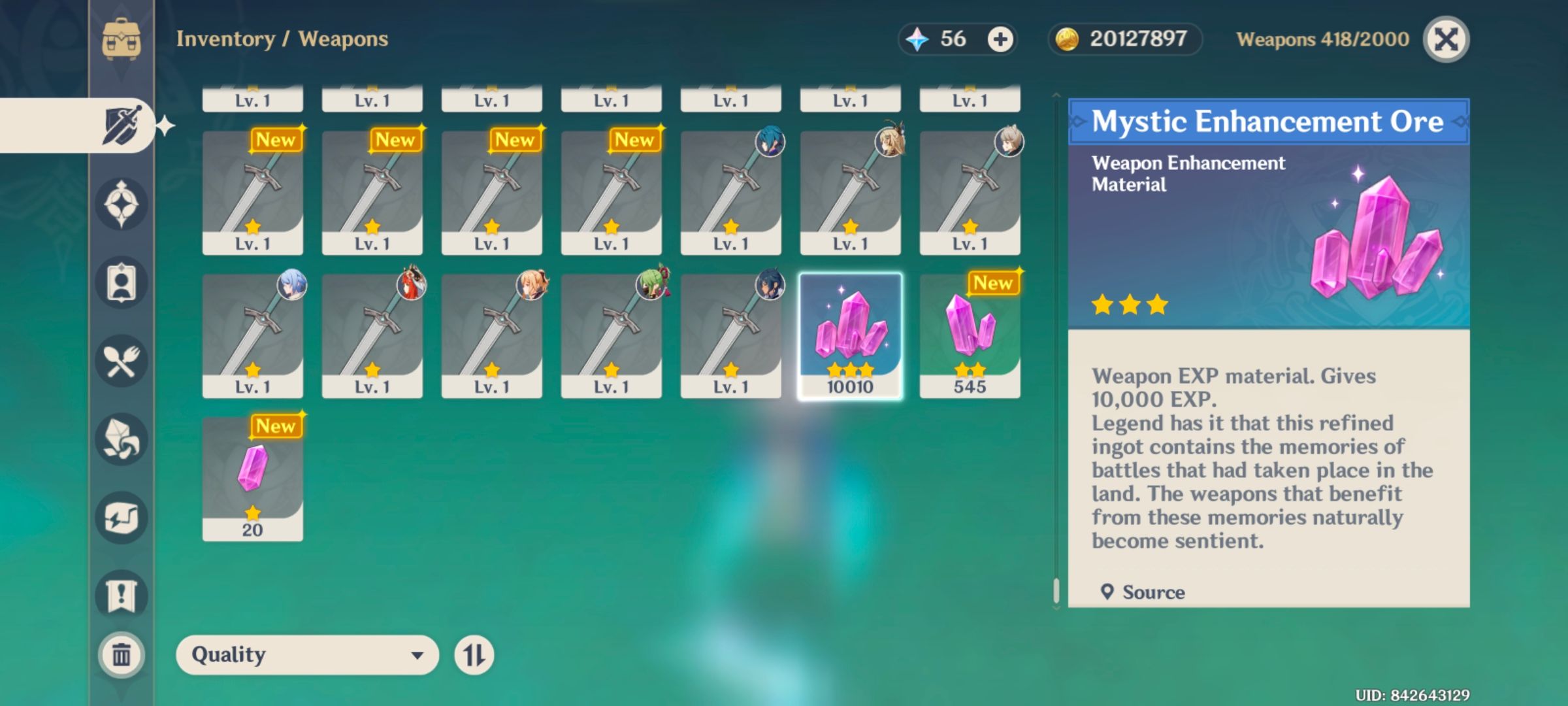 Max Mystic Enhancement Ore Genshin Impact | HoYoLAB