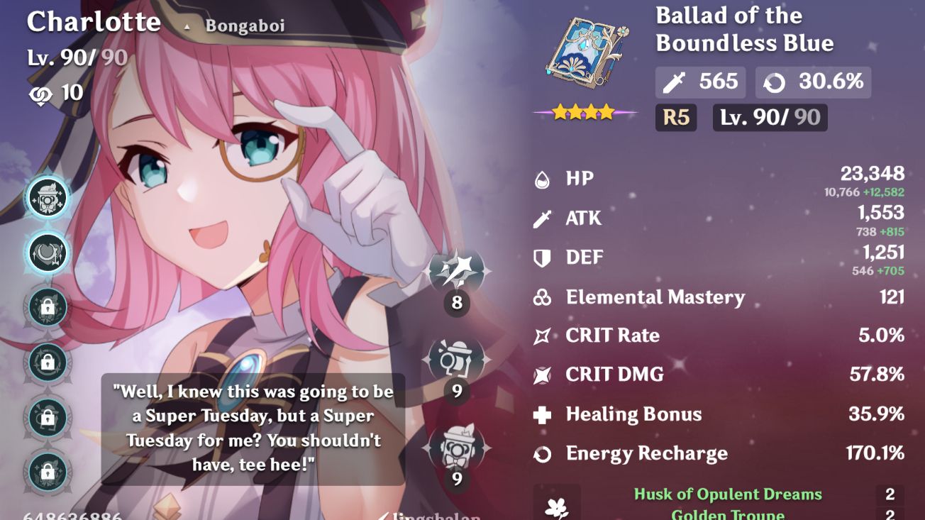 Charlotte. 899. Genshin Impact HoYoLAB