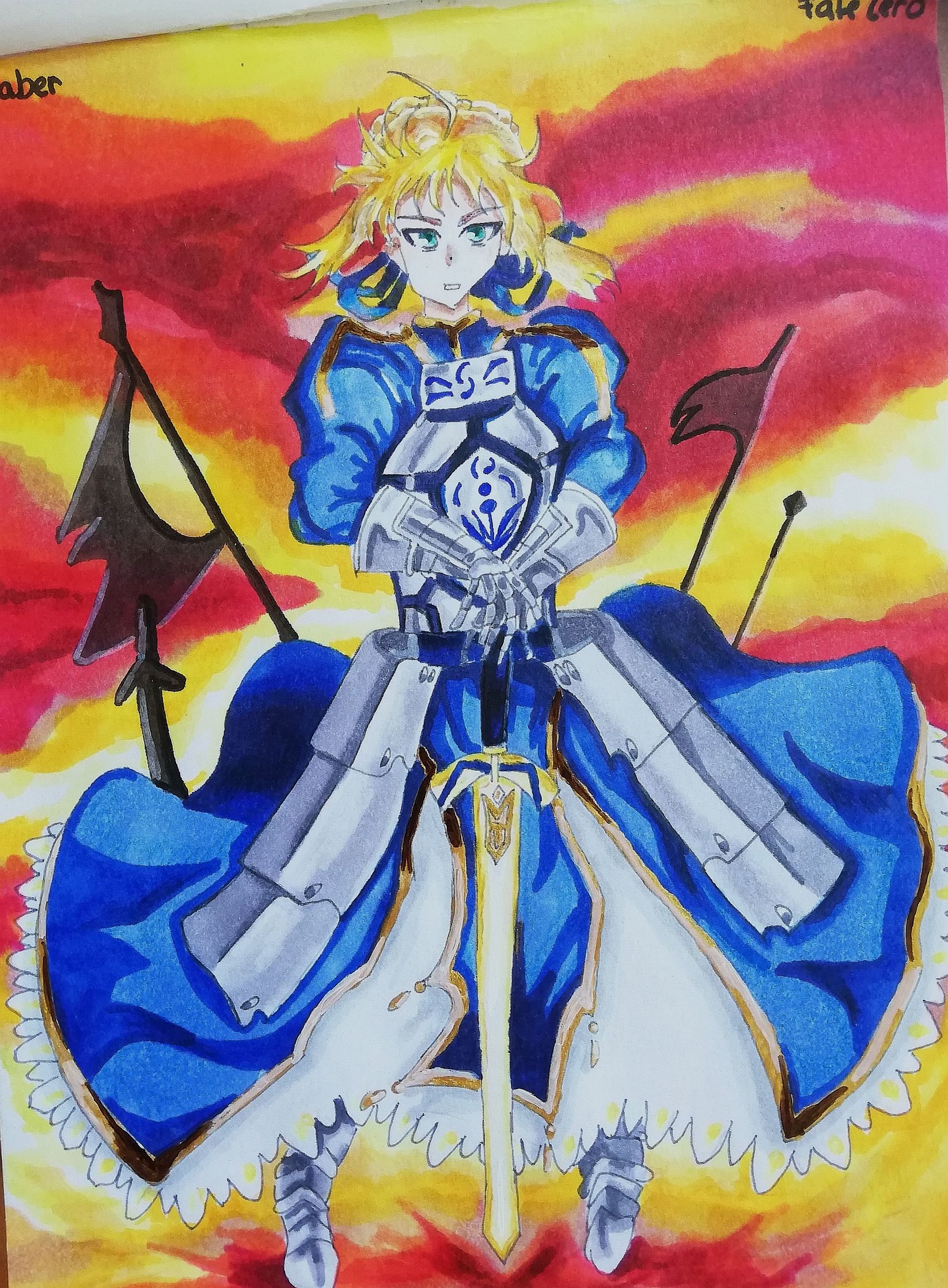 Anime drawings (Part 1/?): Saber from Fate Zero | HoYoLAB