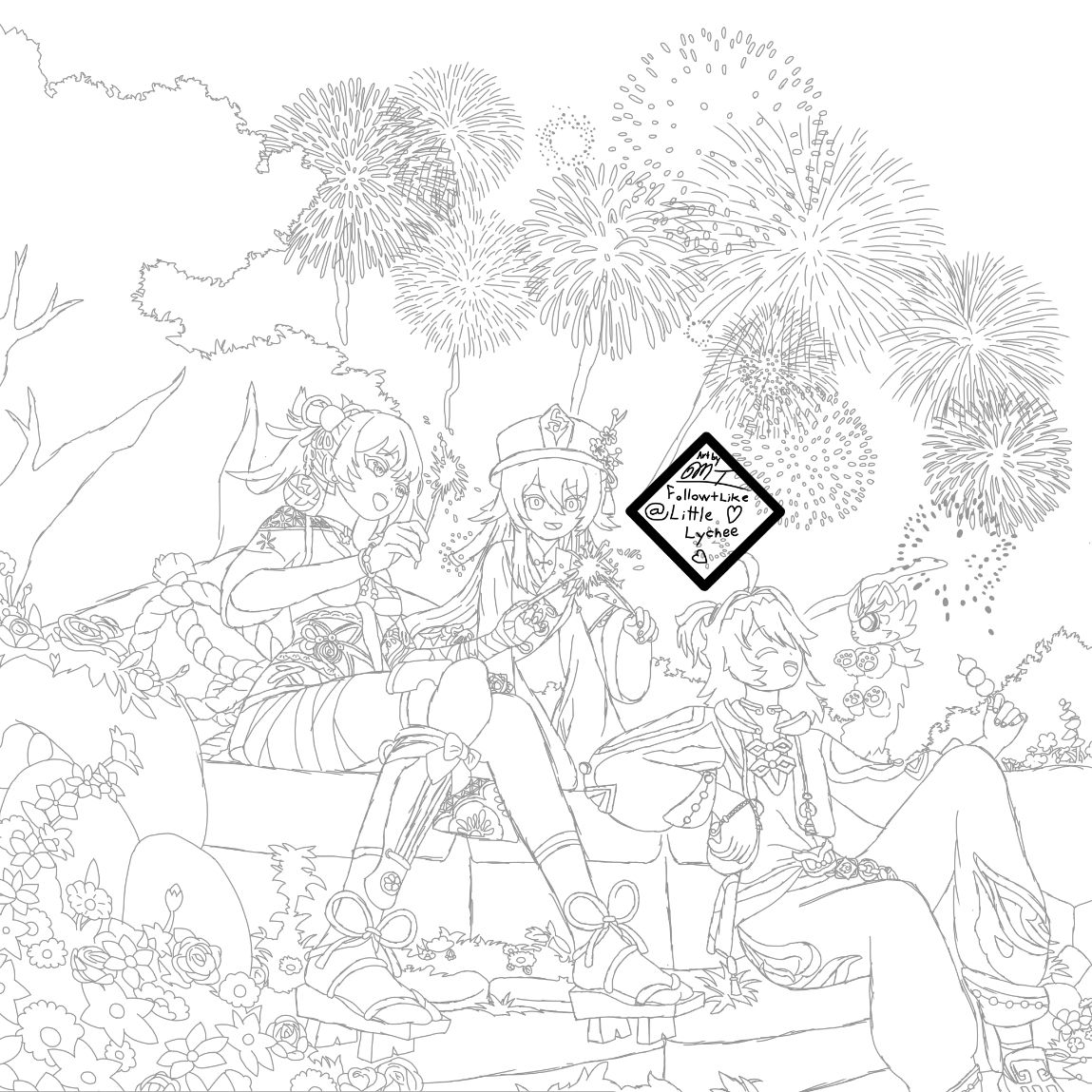 Pyro Friends (ngl this took 2 days) Genshin Impact | HoYoLAB