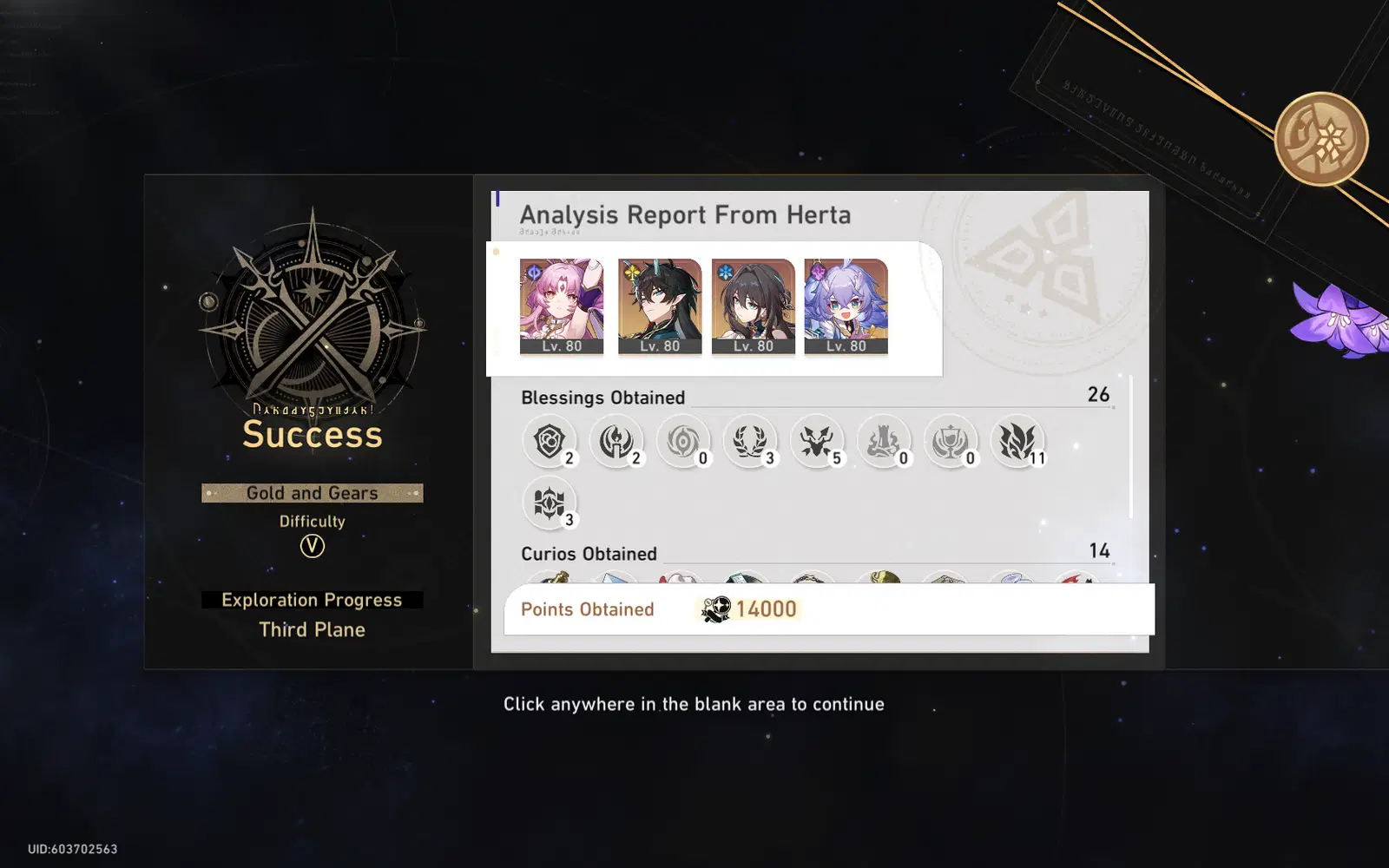 Gold & Gears V Path of Propagation Run Complete Honkai: Star Rail 