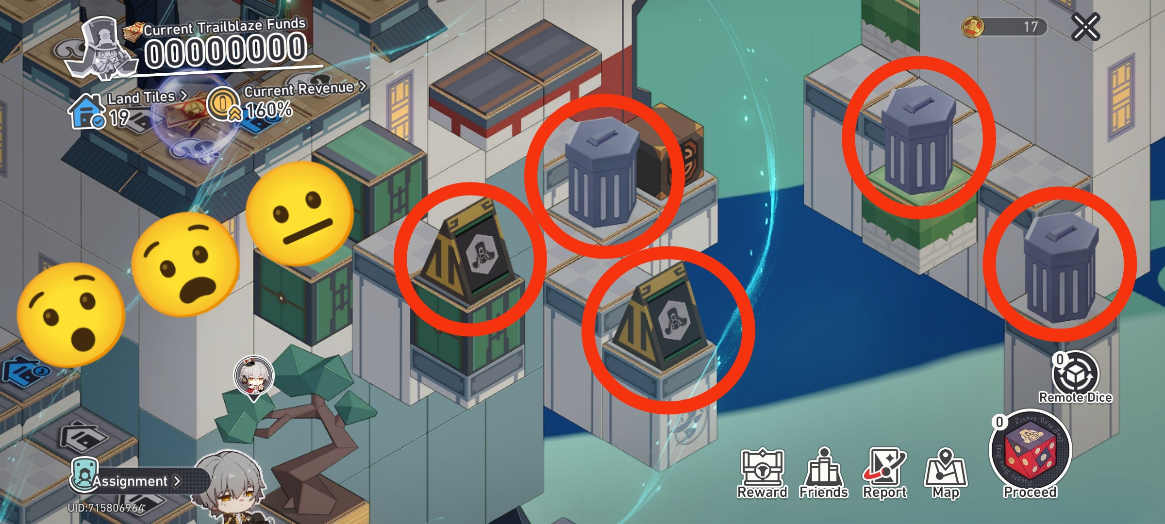 Important note Don't to interact with trash cans and billboards