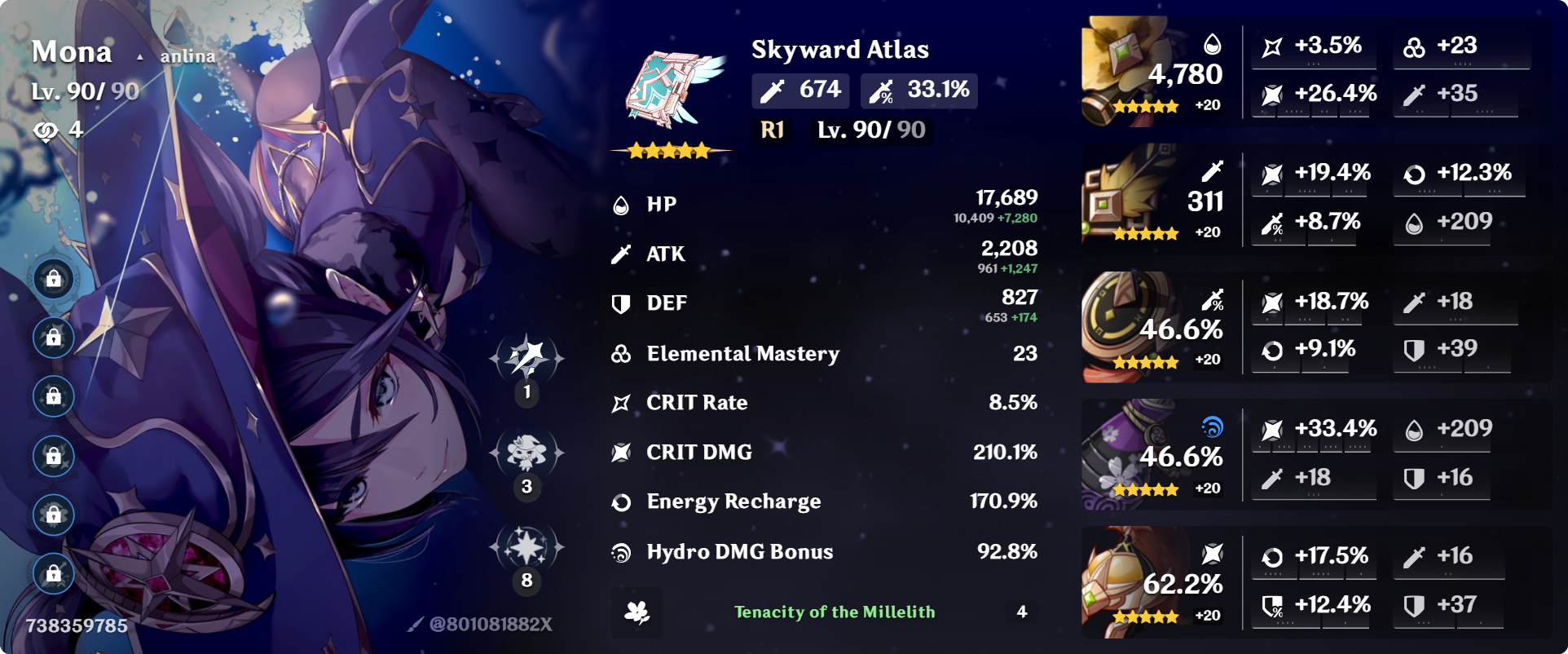 My Mona build Genshin Impact | HoYoLAB