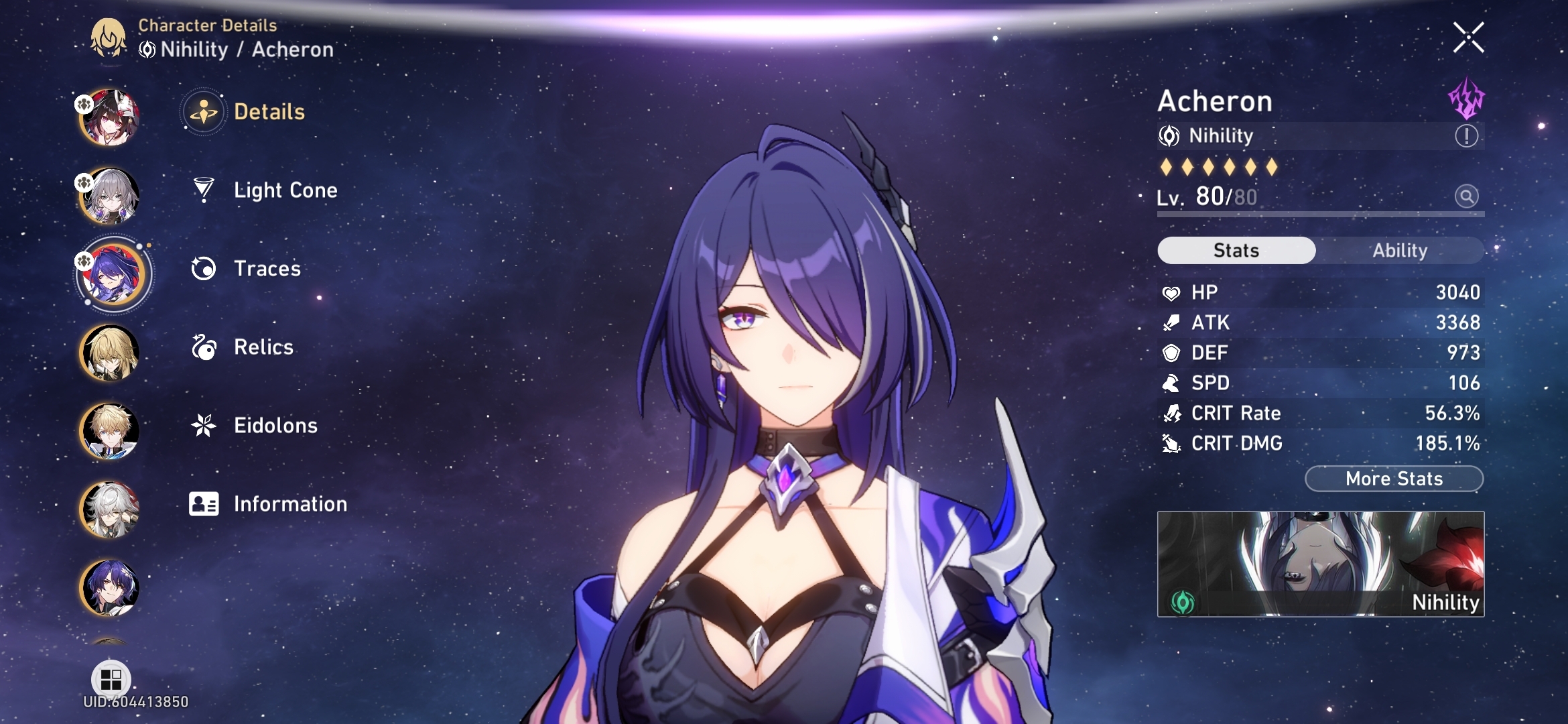 Acheron build help please! atk boot or spd boot? Honkai: Star Rail ...