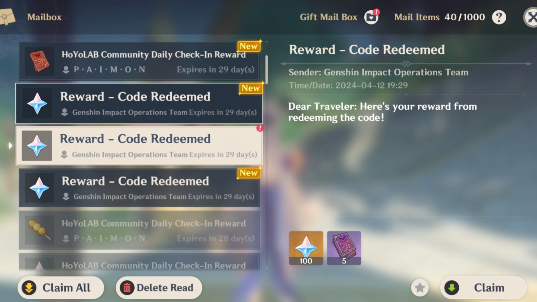 New Redeem Codes, April 12 2024 [Livestream patch 4.6] Total: 300 ...