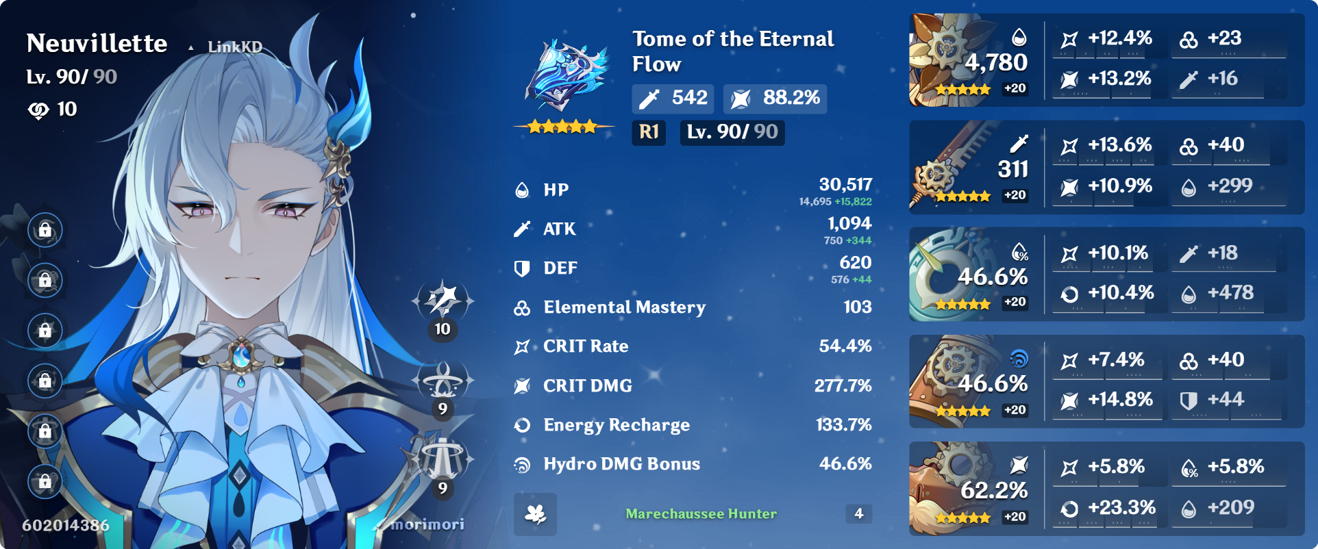 My Characters' Builds that I used in my Neuvillette / Xianyun 4.5 ...