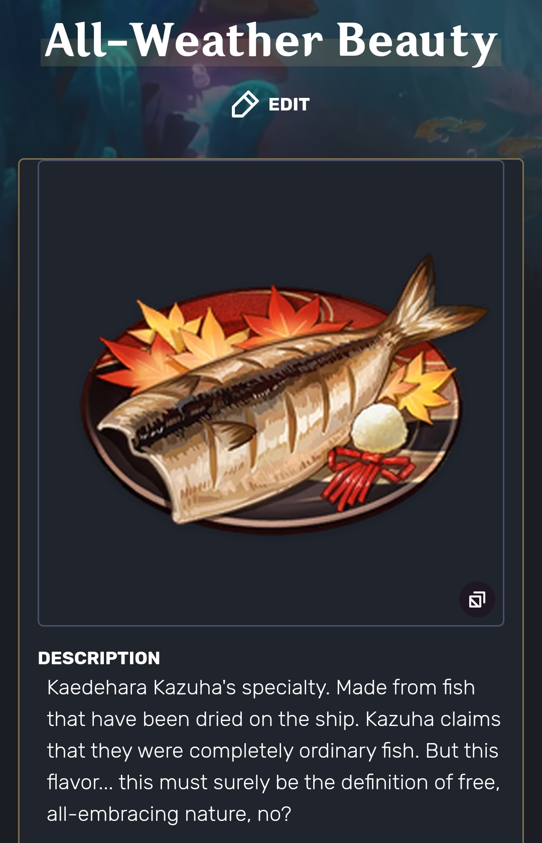 Anyone else actually loves eating dried fish? Genshin Impact HoYoLAB