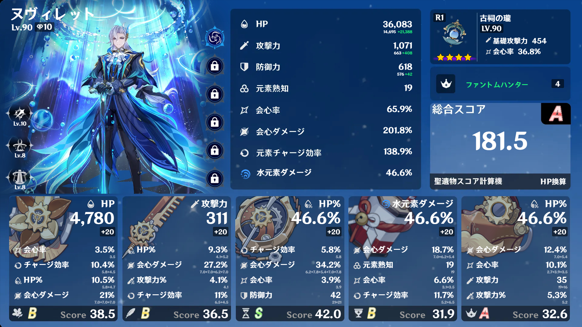 はじめての聖遺物総合スコアA！withヌヴィレット Genshin Impact | HoYoLAB