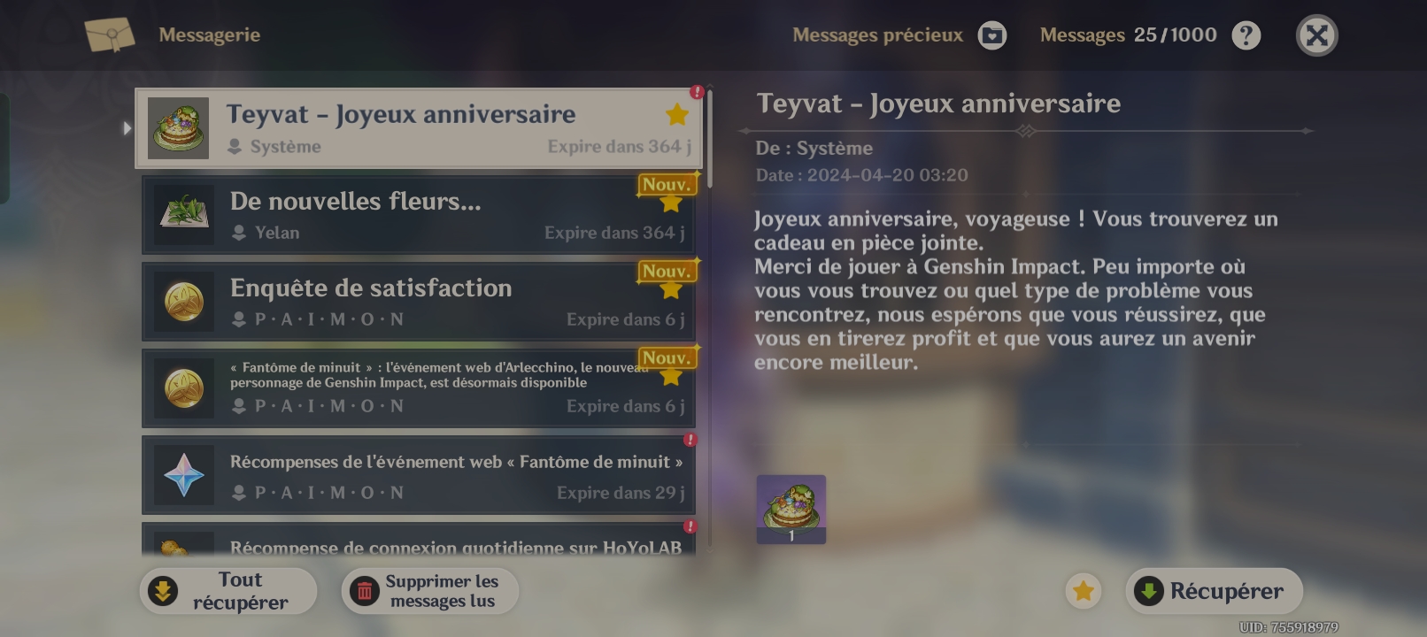 Joyeux anniversaire ! Genshin Impact HoYoLAB