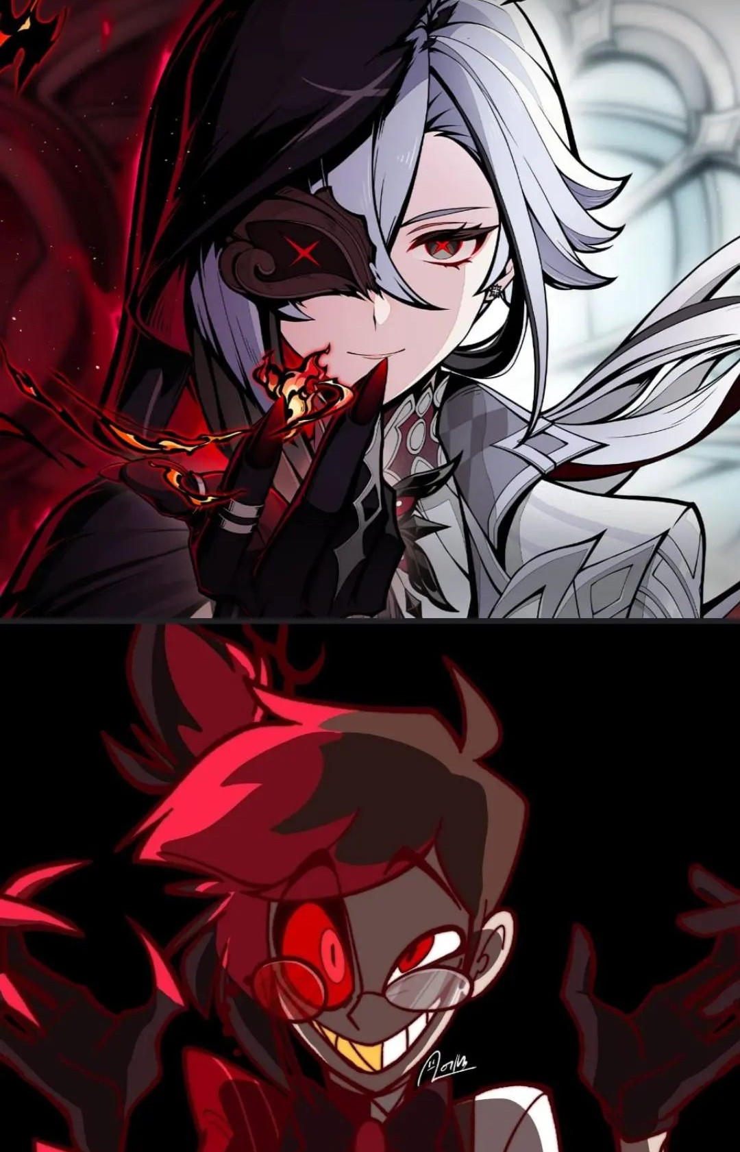 Why does Alastor and Arlecchino look similar o-o Genshin Impact 