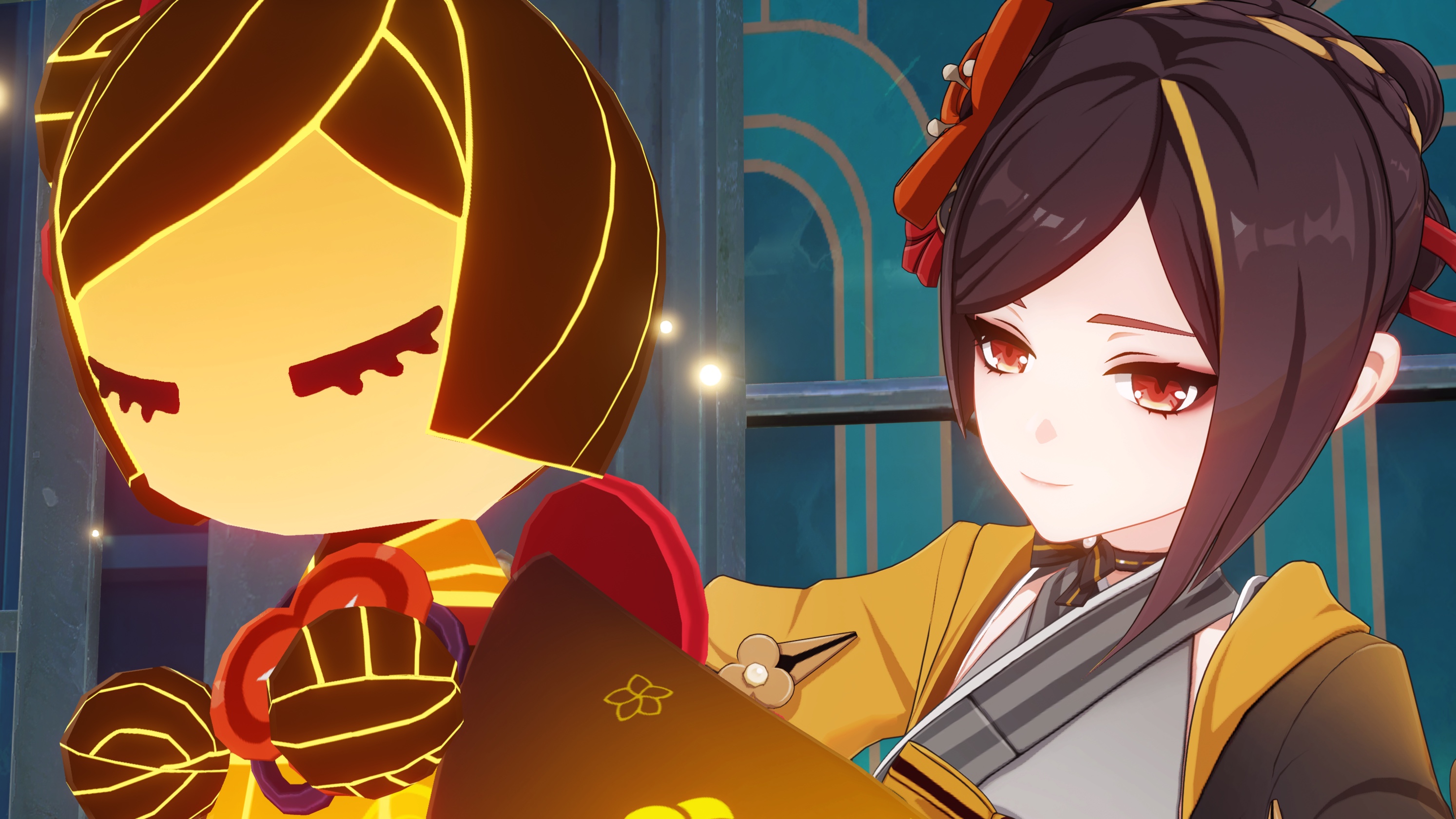『千織』の待機モーションを撮ってみた!千織とたもとちゃん Genshin Impact | HoYoLAB