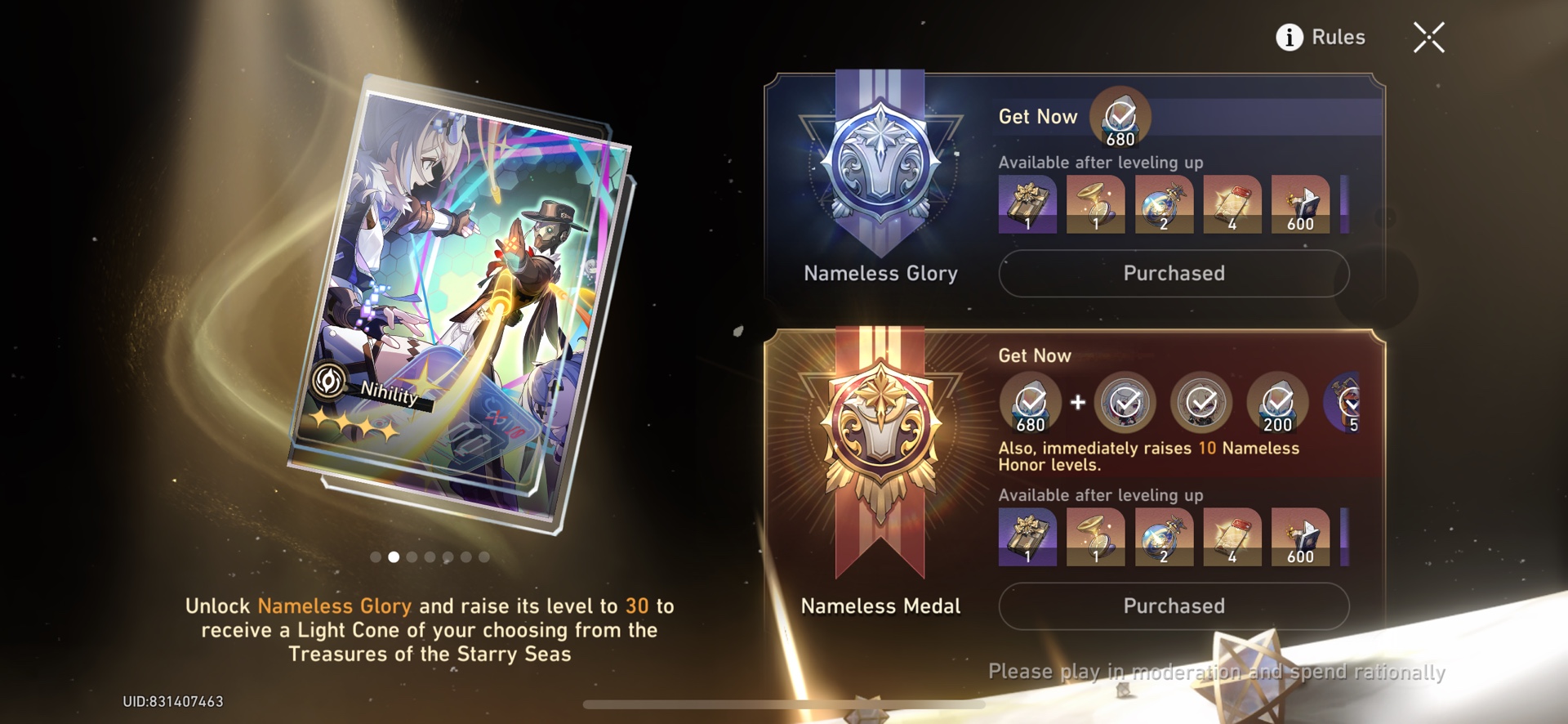 Q: how do we get the Nameless Medal reward? Honkai: Star Rail | HoYoLAB