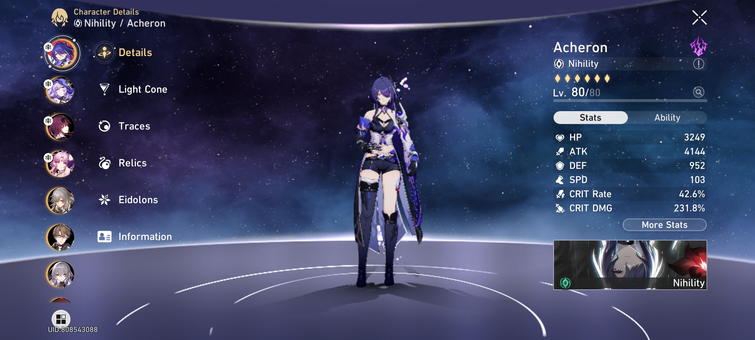 Acheron Build for now Honkai: Star Rail | HoYoLAB