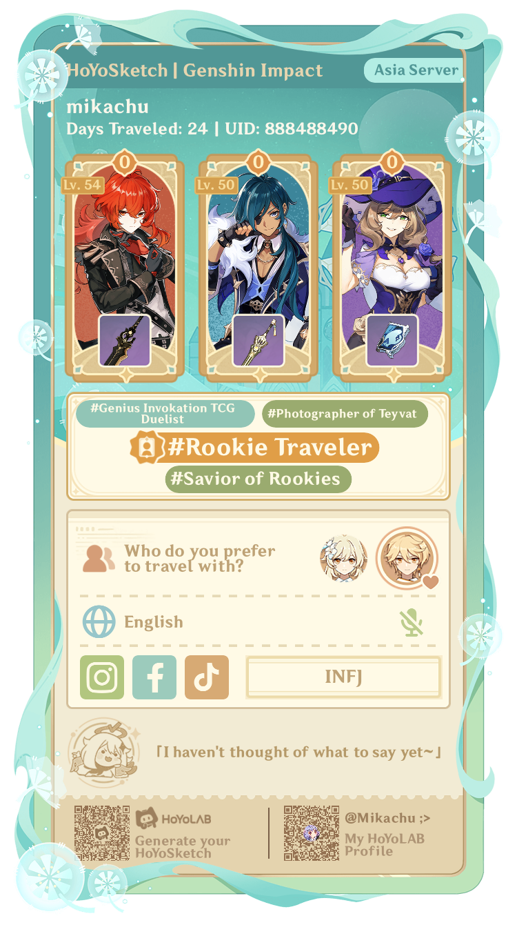 My Genshin Player Card 🥰 ️ Genshin Impact HoYoLAB