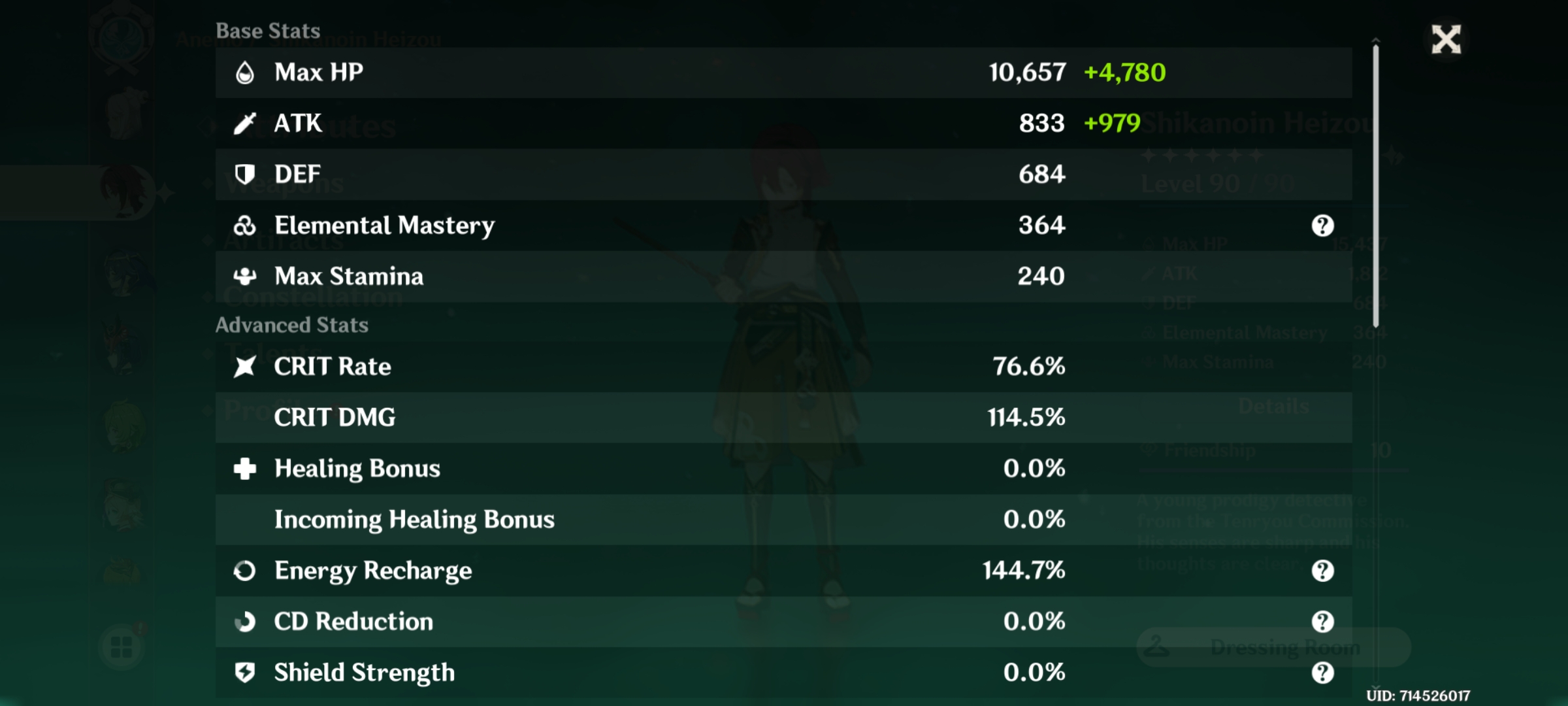 the best build character on my account Genshin Impact | HoYoLAB