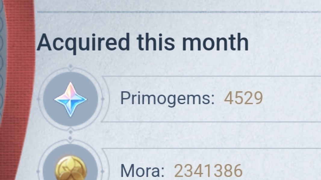 My primogems earned this month Genshin Impact | HoYoLAB
