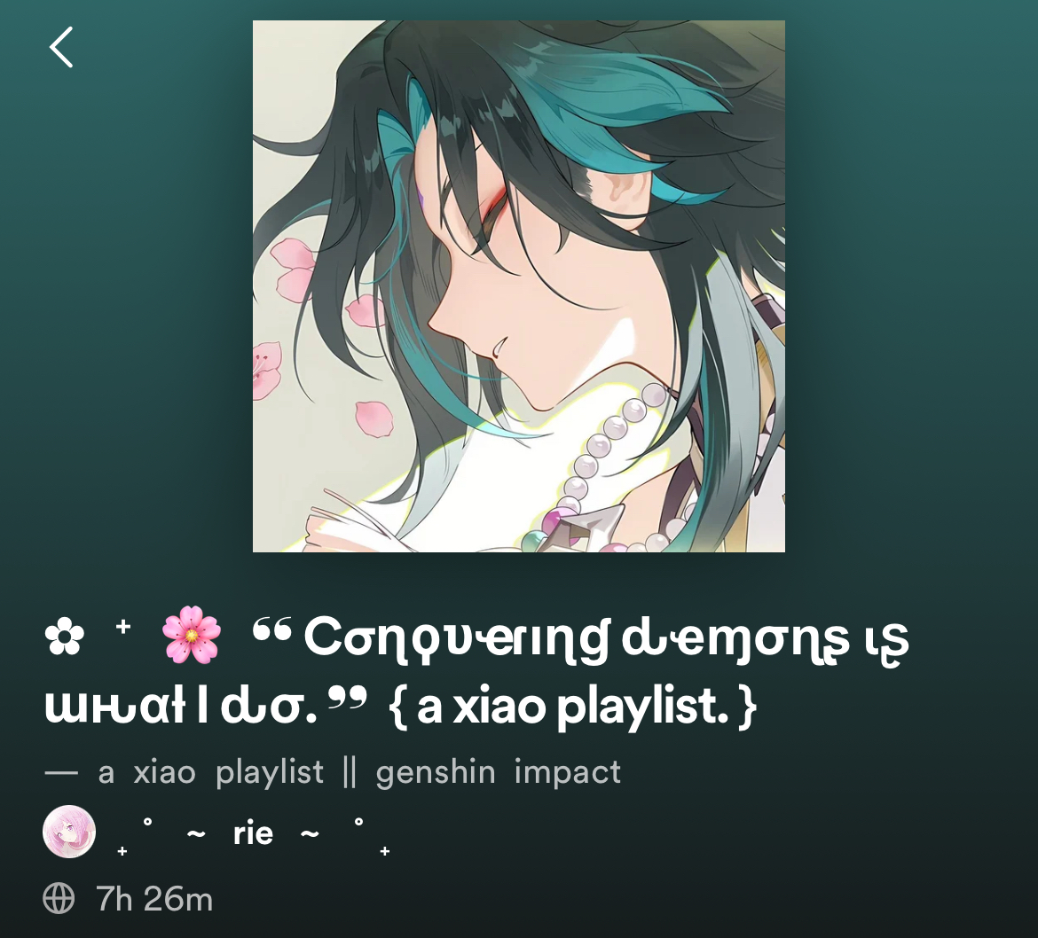Xiao Spotify playlist I made ( + icon ) !! Genshin Impact | HoYoLAB