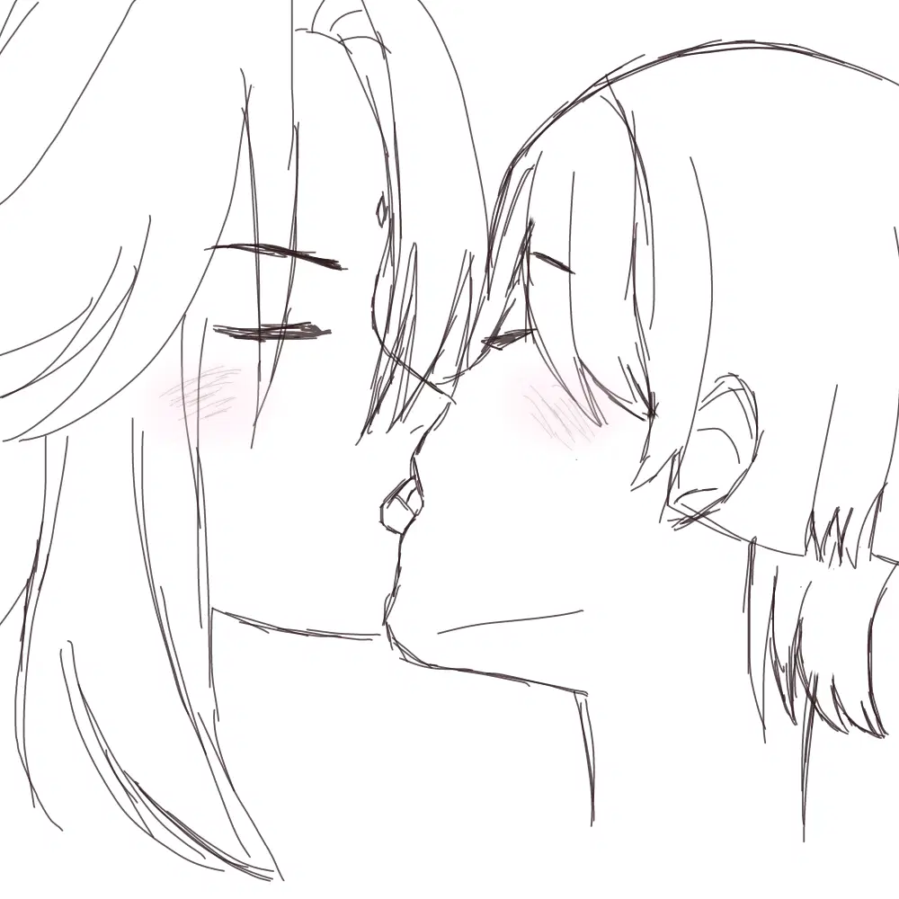 french kiss anime drawing