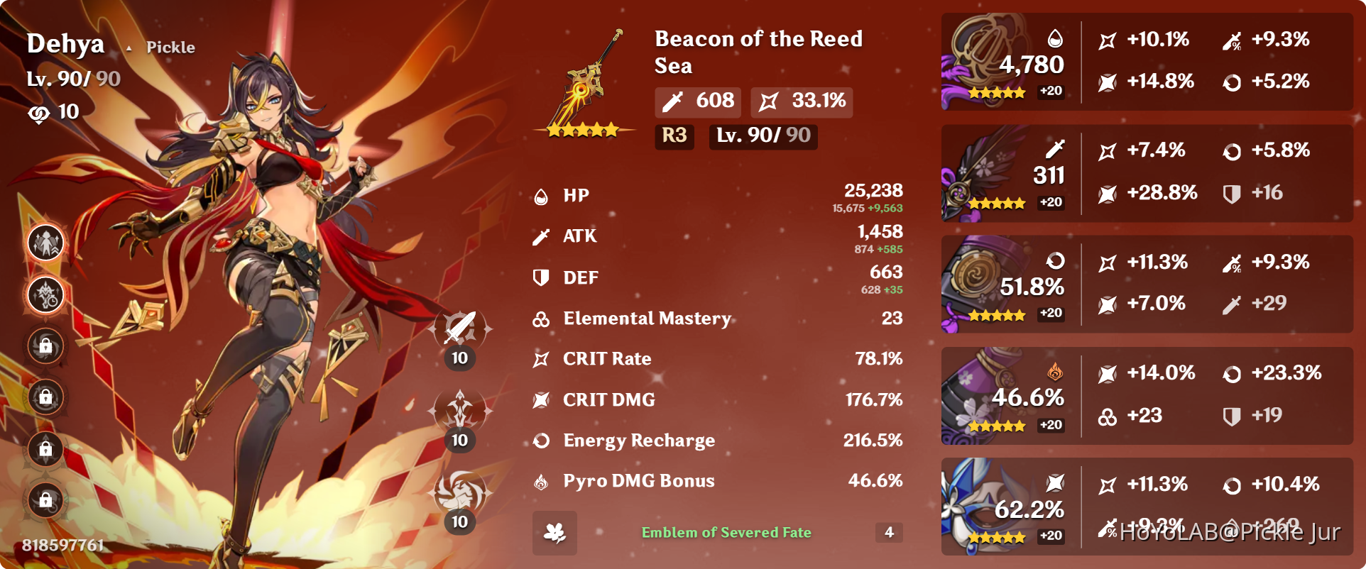 Daily Dose of Dehya 80: Pickle Jur's Current Dehya Build Genshin Impact ...