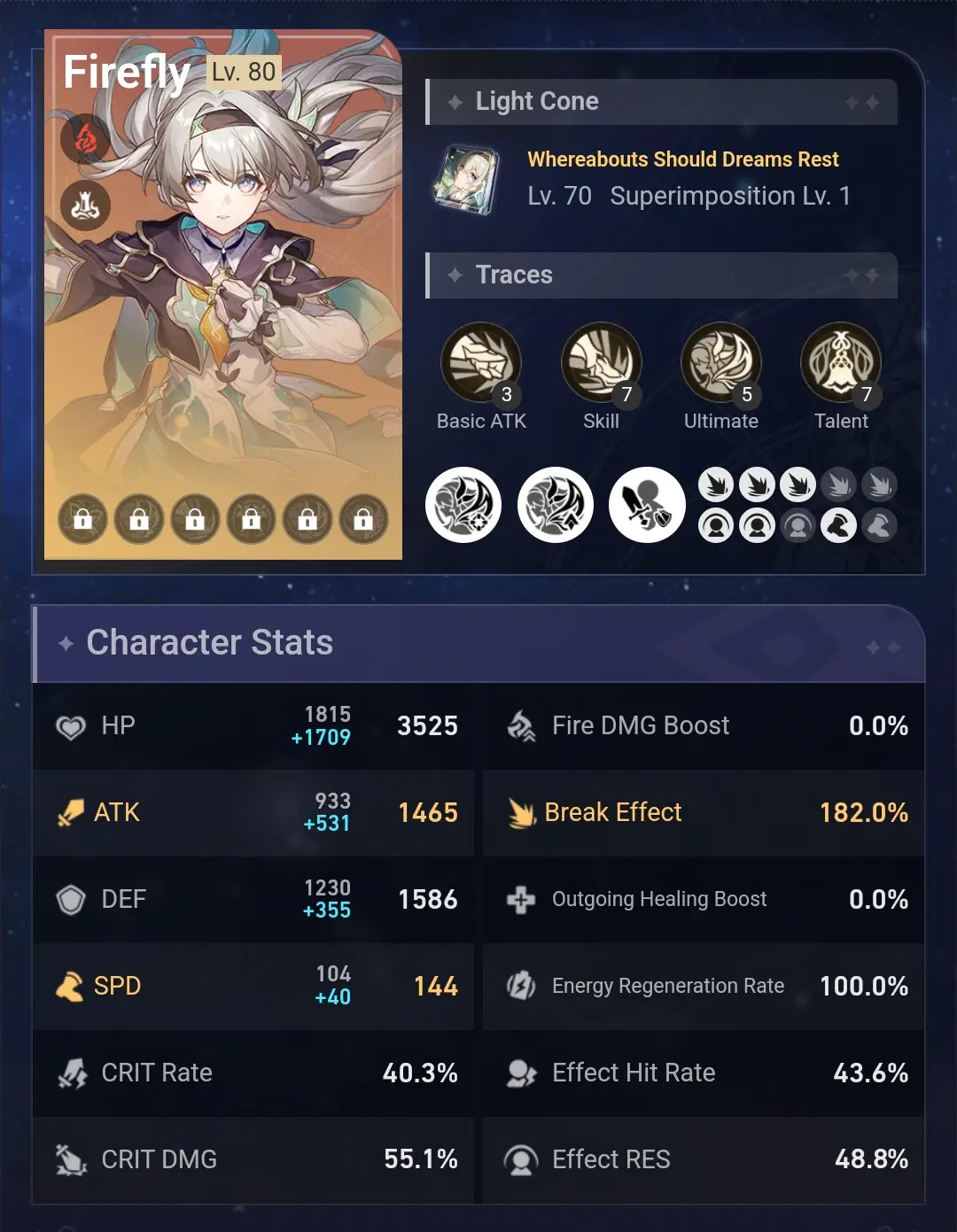 Firefly Stats Honkai: Star Rail | HoYoLAB