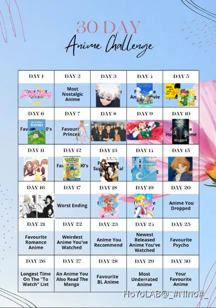 30 day anime challenge : day 13-19 | HoYoLAB