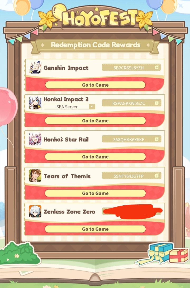 HoYoFEST CODES | HoYoLAB