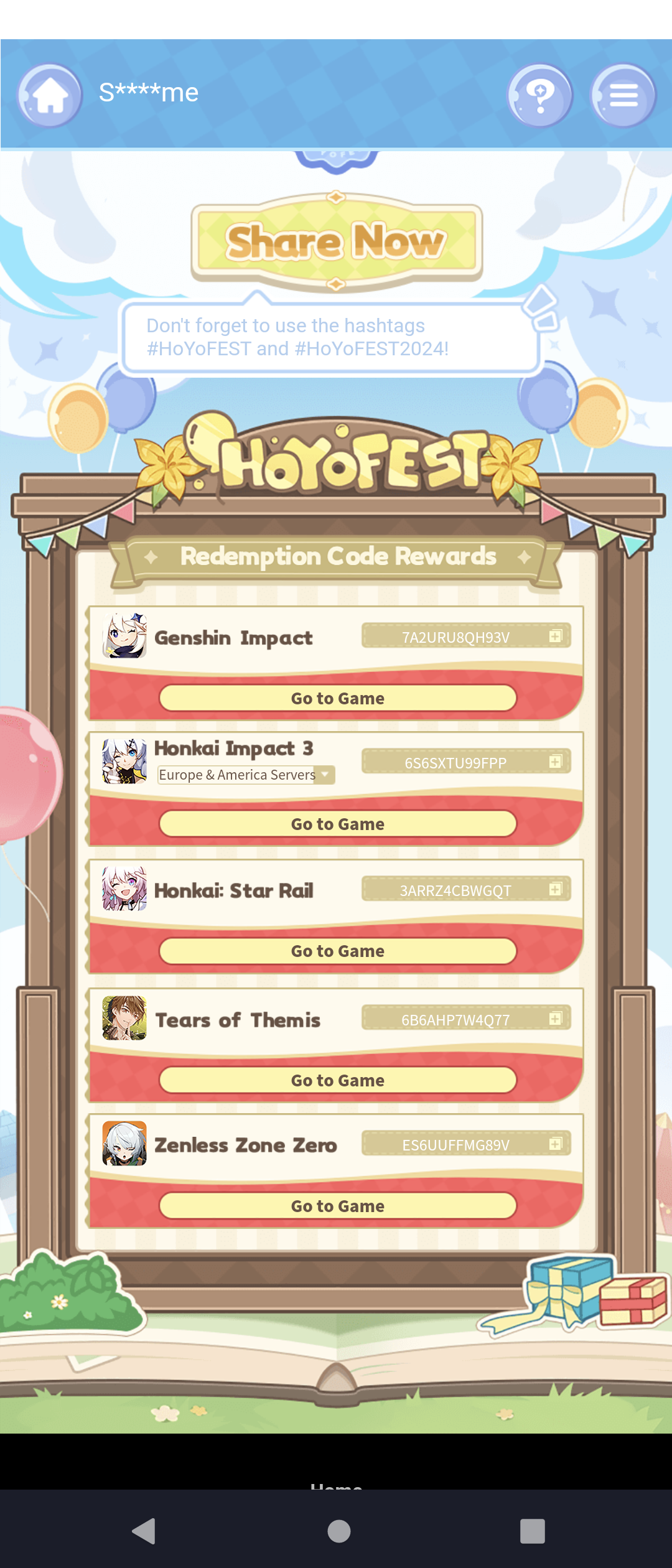 you guys can have these codes dont need em. | HoYoLAB