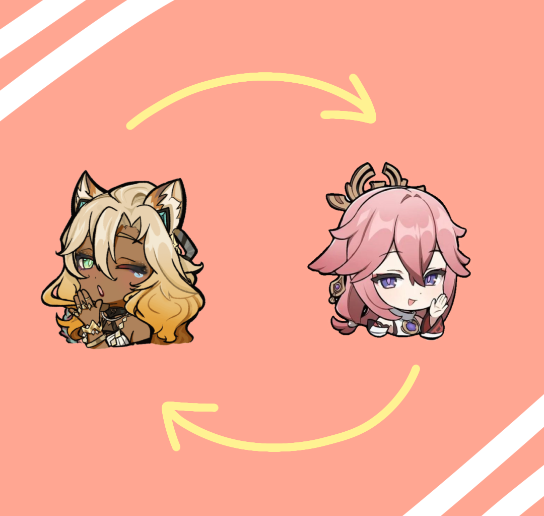 Yae Miko and Xilonen colour swap Genshin Impact HoYoLAB