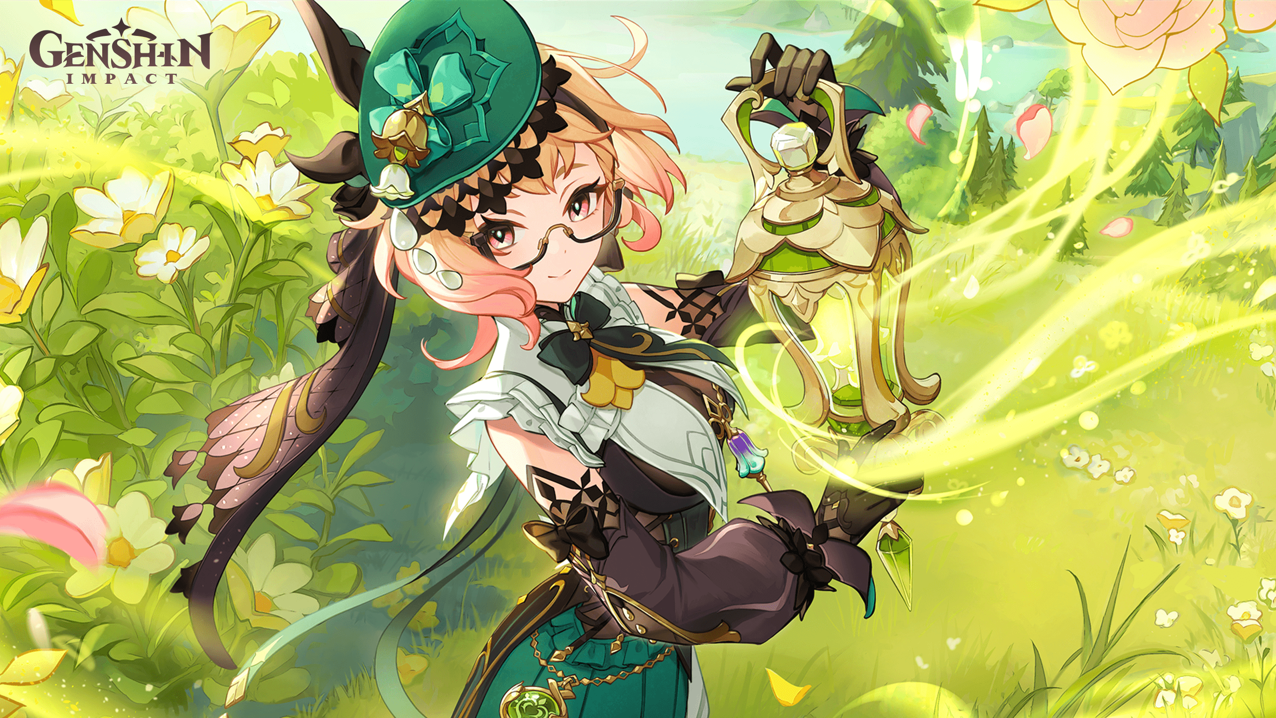 Wallpaper oficial de Émilie 💐 y todas las fragancias Genshin Impact