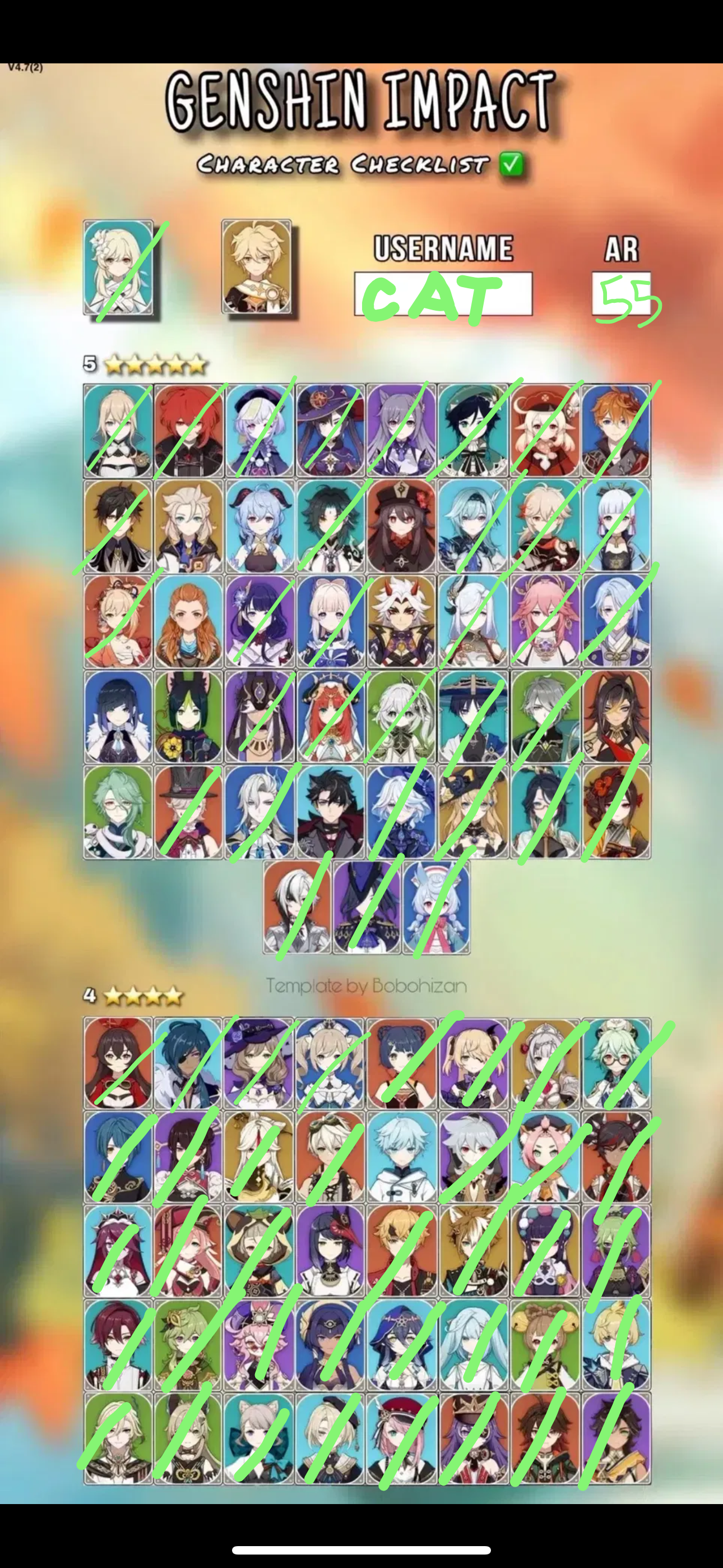 character checklist :) Genshin Impact | HoYoLAB