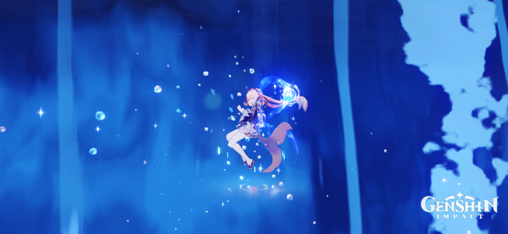 Kokomi can stand on waterfall+ What is this?! Genshin Impact | HoYoLAB