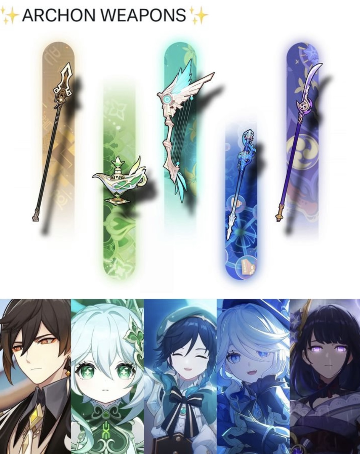 ARCHONS AND THEIR ARCHON WEAPONS Genshin Impact | HoYoLAB