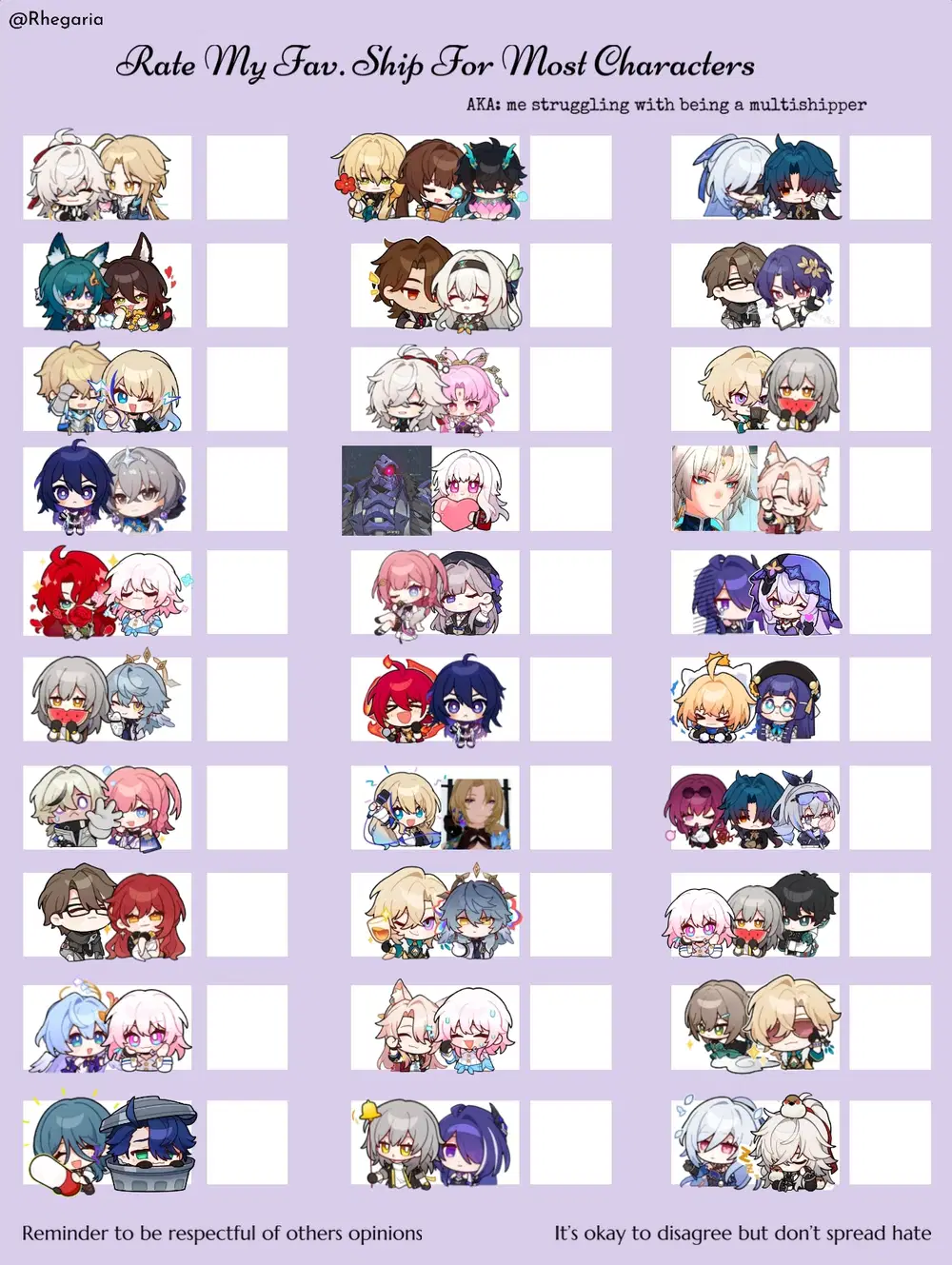 rate my ships, hsr version! (ANTIS DNI! COMSHIP WARNING!) Honkai