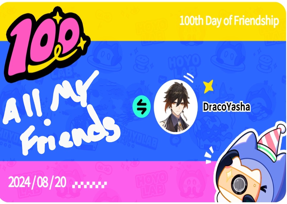 Celebrating all my friends at 100 days Genshin Impact | HoYoLAB