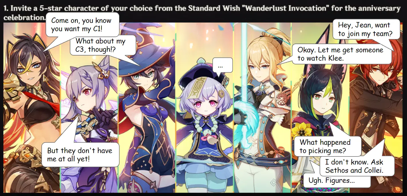 The free 5-stars make their case for why I should pick them. Genshin Impact  | HoYoLAB