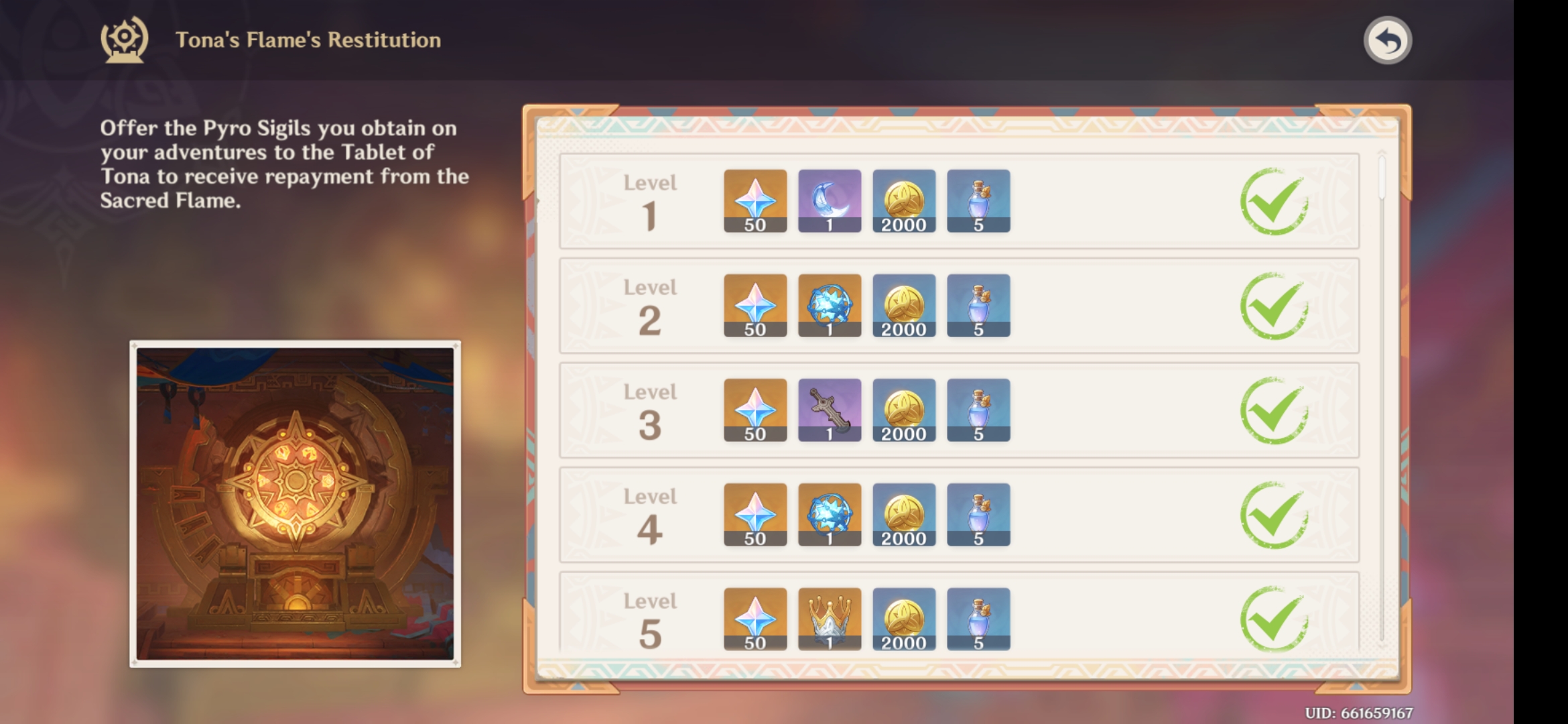 Rewards of Tablet of Tona Genshin Impact HoYoLAB