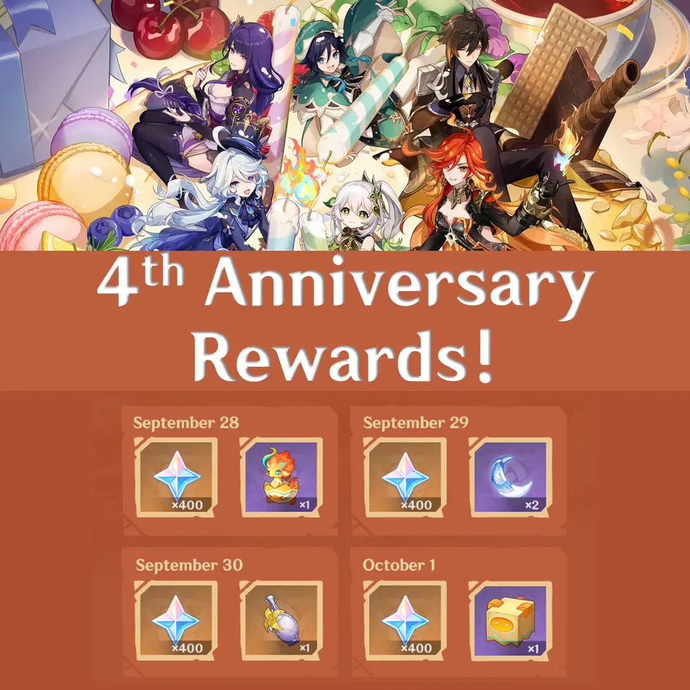 Genshin Impact&rsquo;s 4th Anniversary Rewards &amp; Dates! ┃ When did you 
